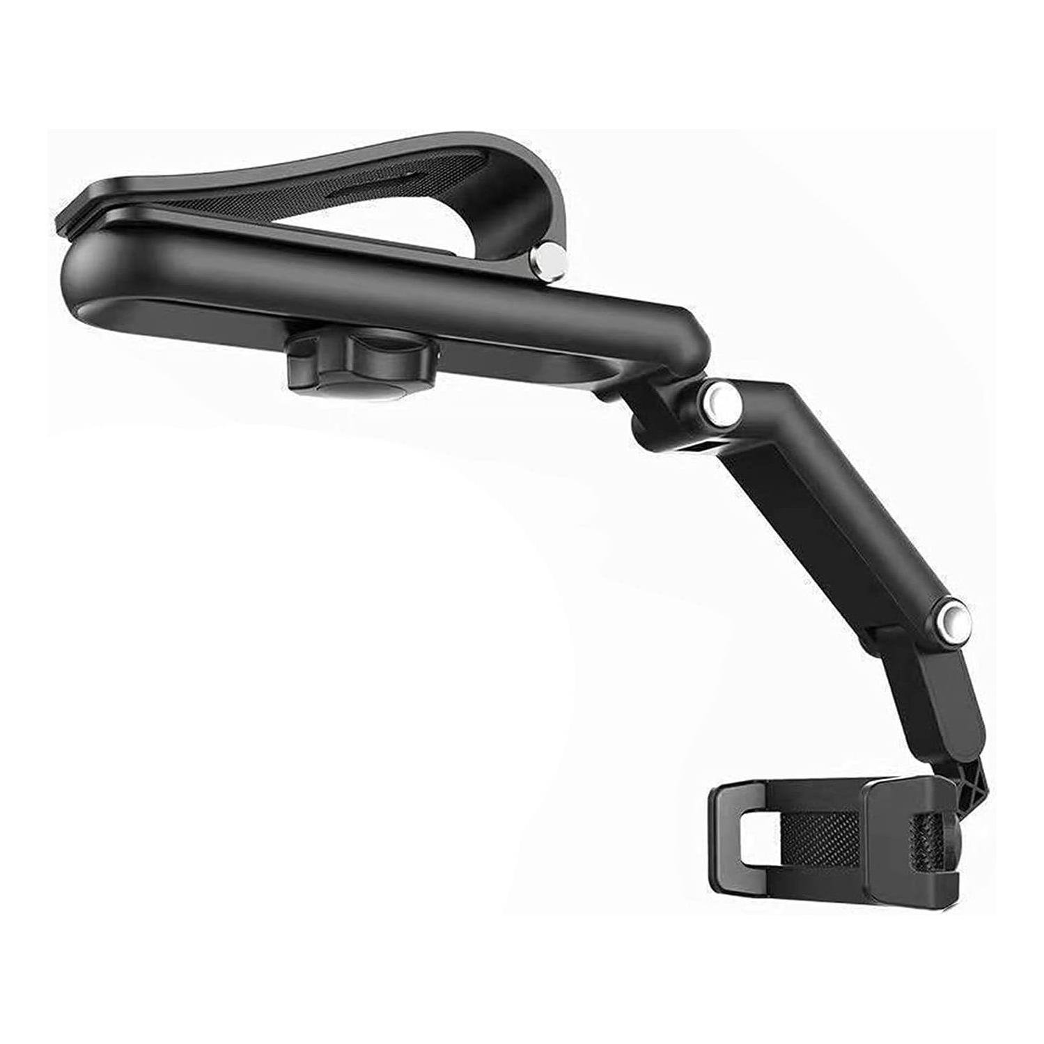 Sun Visor Car Phone Holder, Multi-Function Phone Holder Universal Adjustable Arm 360° Rotation Car Clip Holder Suitable for Sun Visor Rearview Mirror Steering Wheel (Gray)