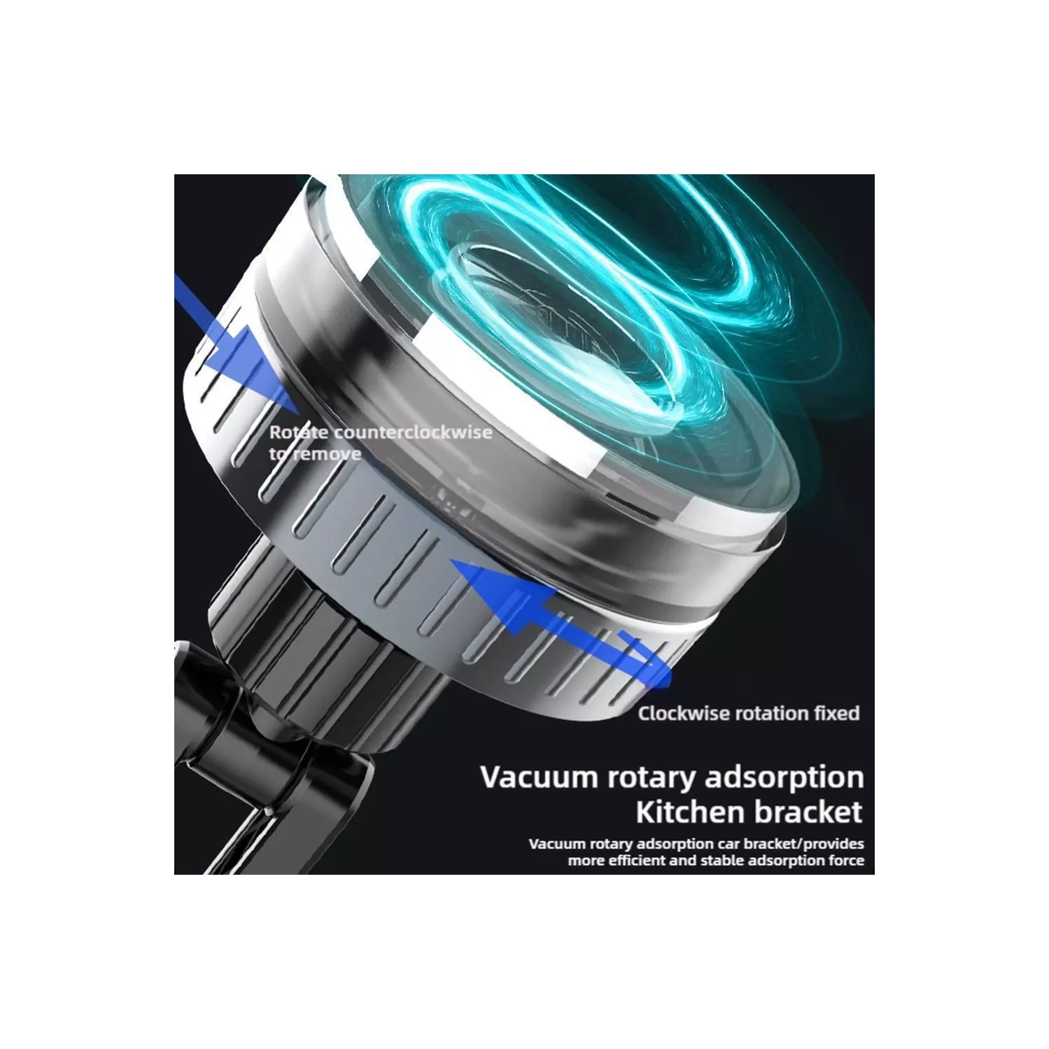 Magnetic Phone Holder 360° Rotating Vacuum Adsorption Strong Suction Cup Car Mount