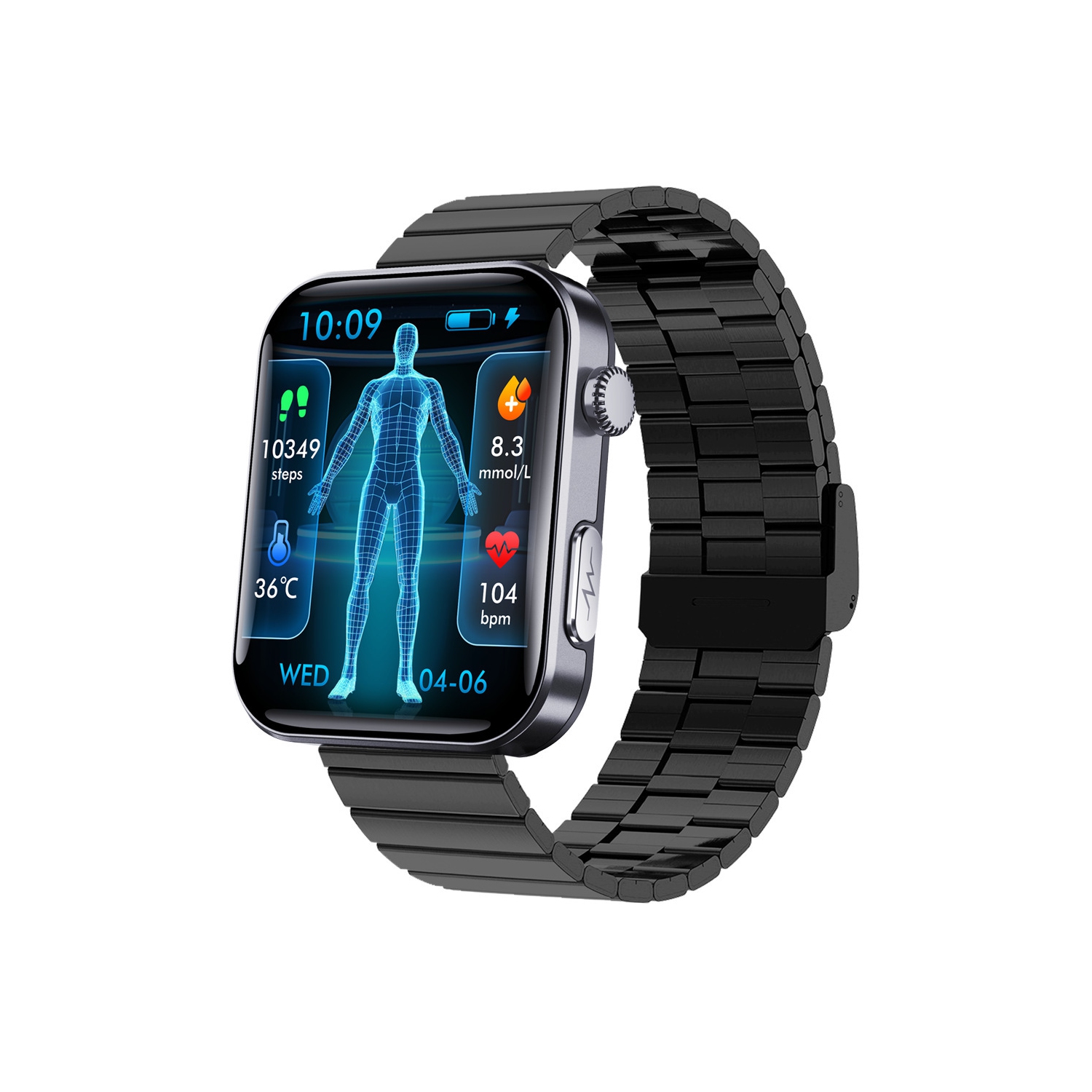 Montre intelligente de 2,1&nbsp;po avec ECG/suivi de l'oxygène sanguin/de la pression, 52 modes de sport, longue autonomie, étanche IP67 - compatible