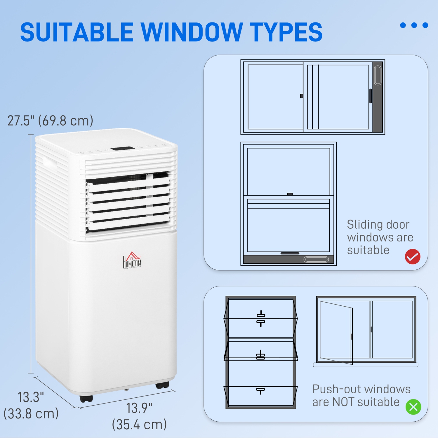 HOMCOM Portable Air Conditioner, 10,000 BTU Portable AC Unit with Dehumidifier & Fan, Sleep Modes, 24H Timer, Remote Control, Rooms up to 441 Sq. ft
