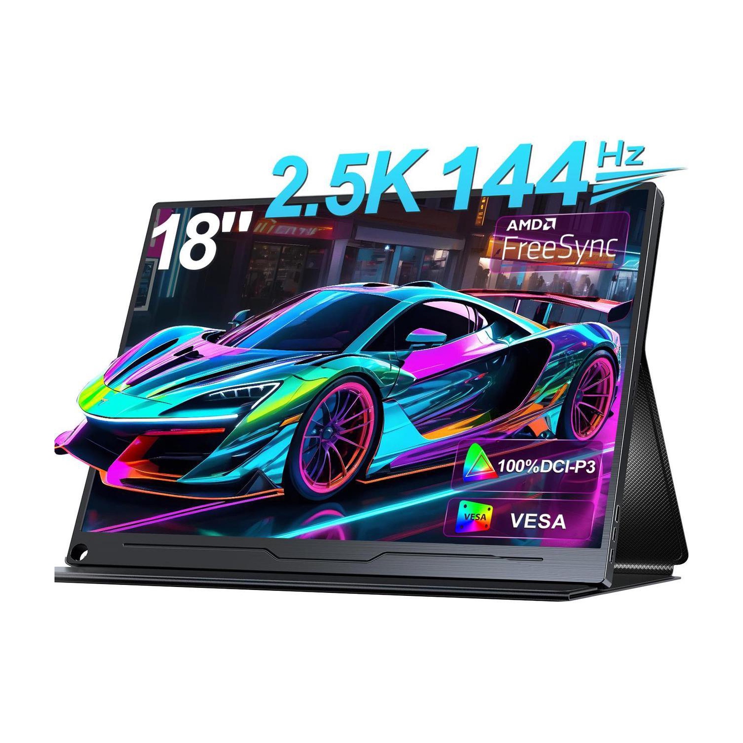UPERFECT Portable Monitor 2K 144Hz 18" Portable Gaming Monitor 2560*1600 16:10 100% DCI-P3 Gaming Monitor Display FreeSync HDR