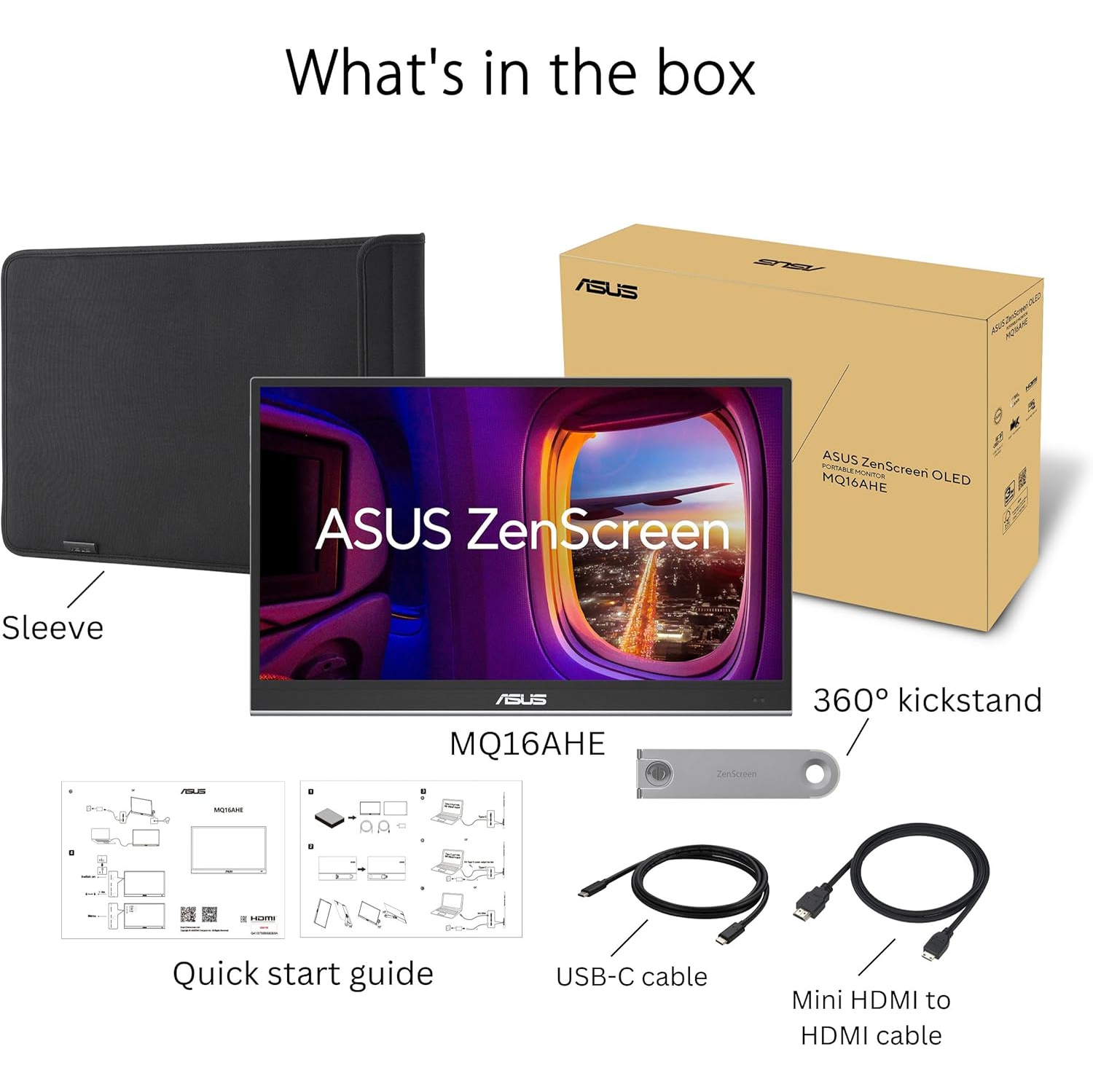 Moniteur portatif USB-C OLED 16&nbsp;po ZenScreen d'ASUS – HD intégrale, DCI-P3 100 %, 1&nbsp;ms, HDR-10, mini HDMI