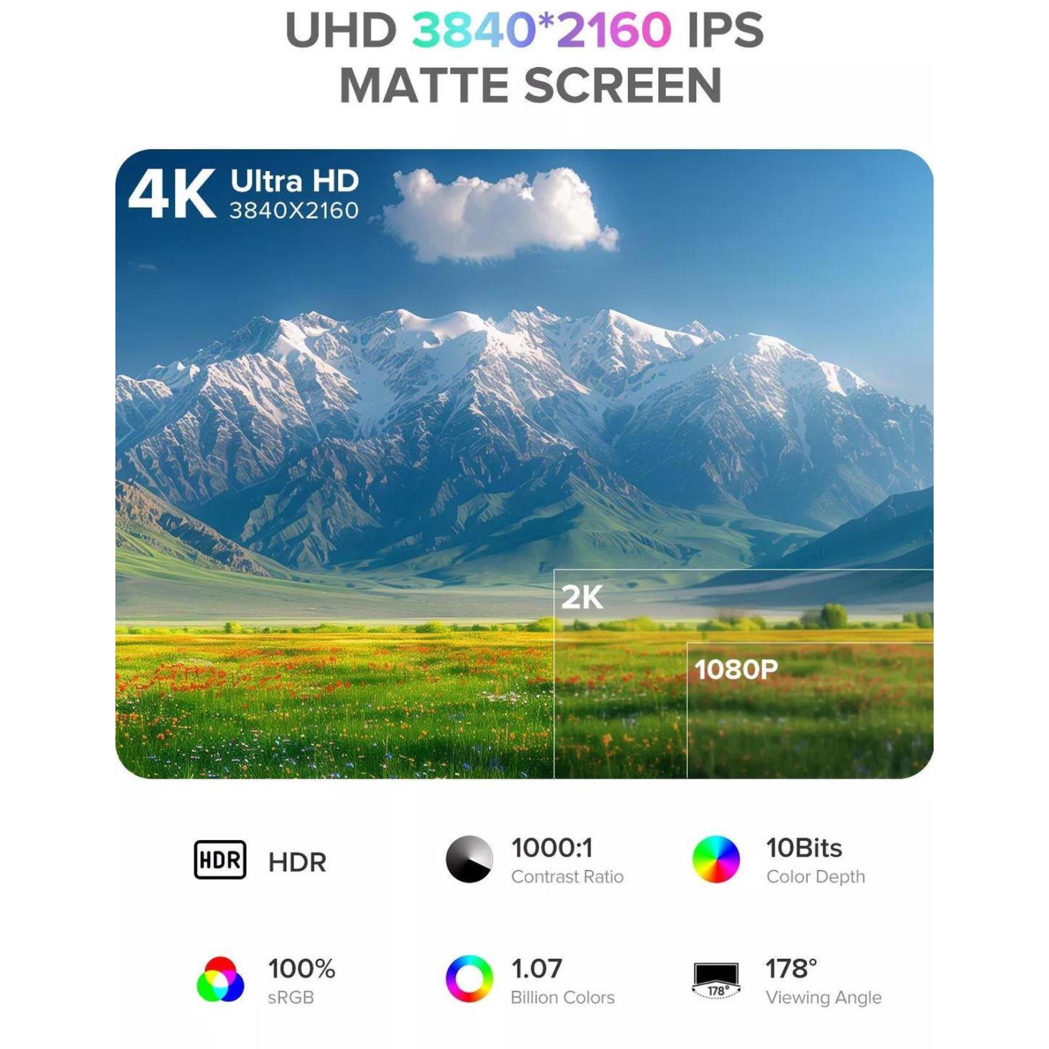 UPERFECT 18.4" 4K 3840x2160 HDR Portable Monitor USB C Monitor Gaming Screen 100%sRGB For PS6 5 XBOX ONE PC