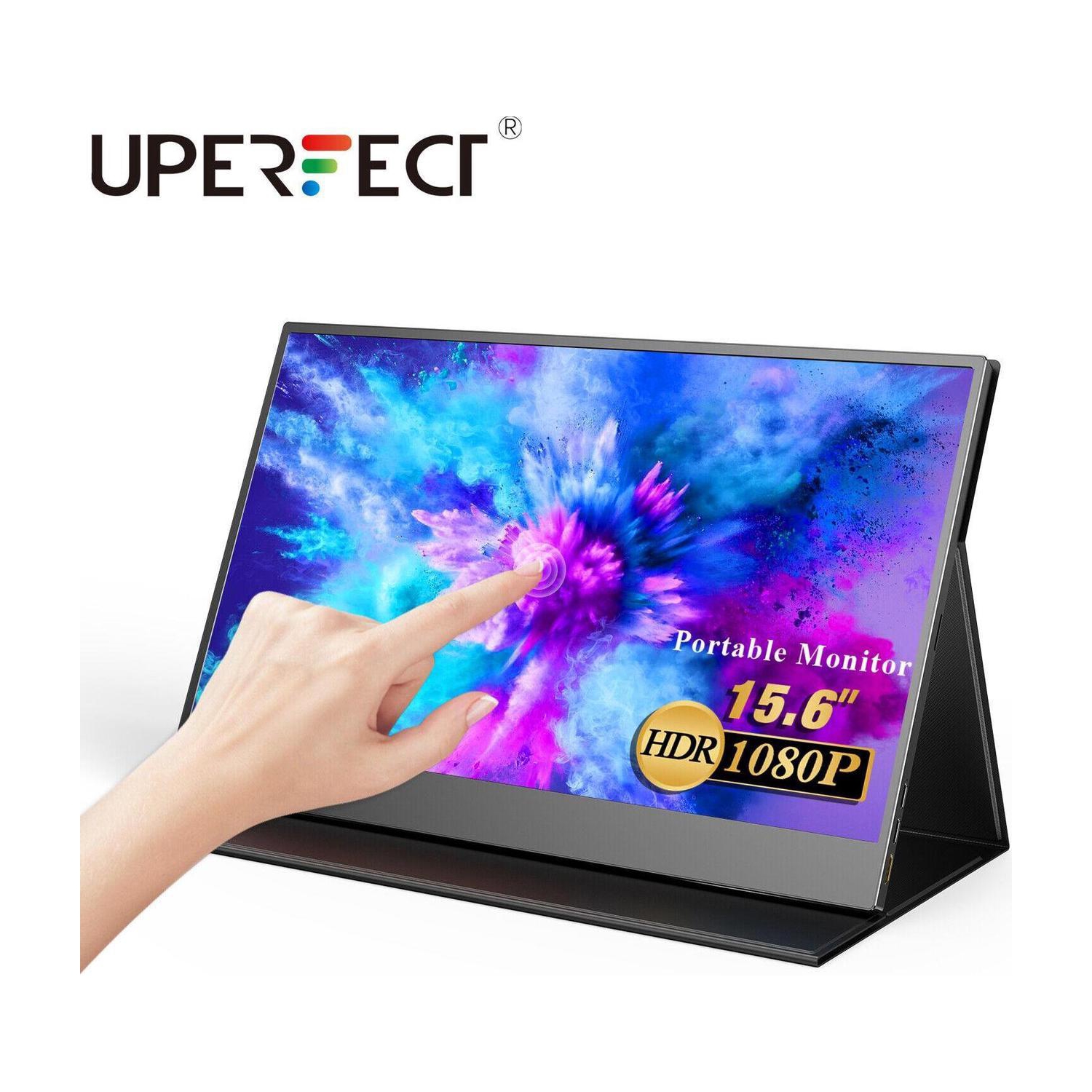 Moniteur portatif tactile UPERFECT 15,6'' Écran HDMI USB C pour ordinateur portable PS6 100% sRVB