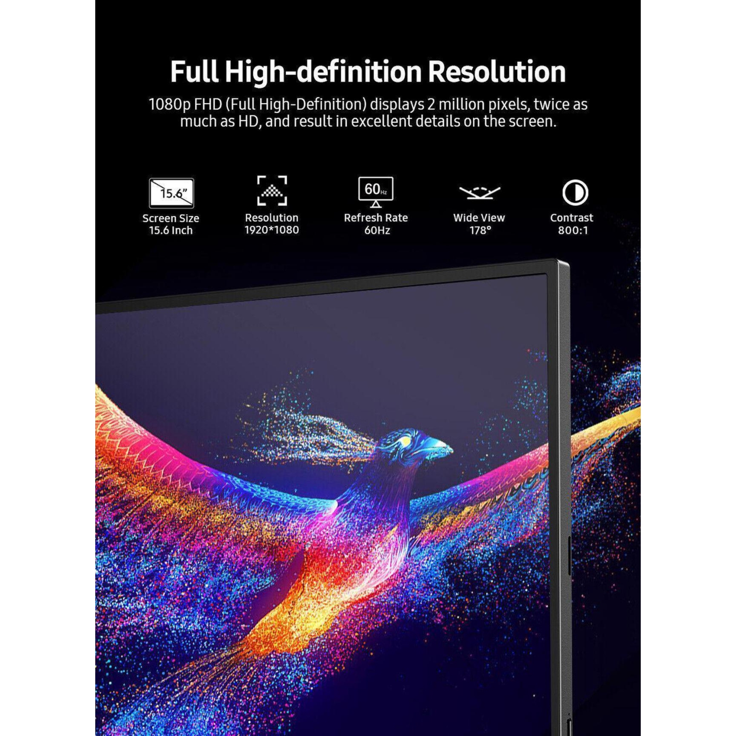 Moniteur portatif tactile UPERFECT 15,6'' Écran HDMI USB C pour ordinateur portable PS6 100% sRVB