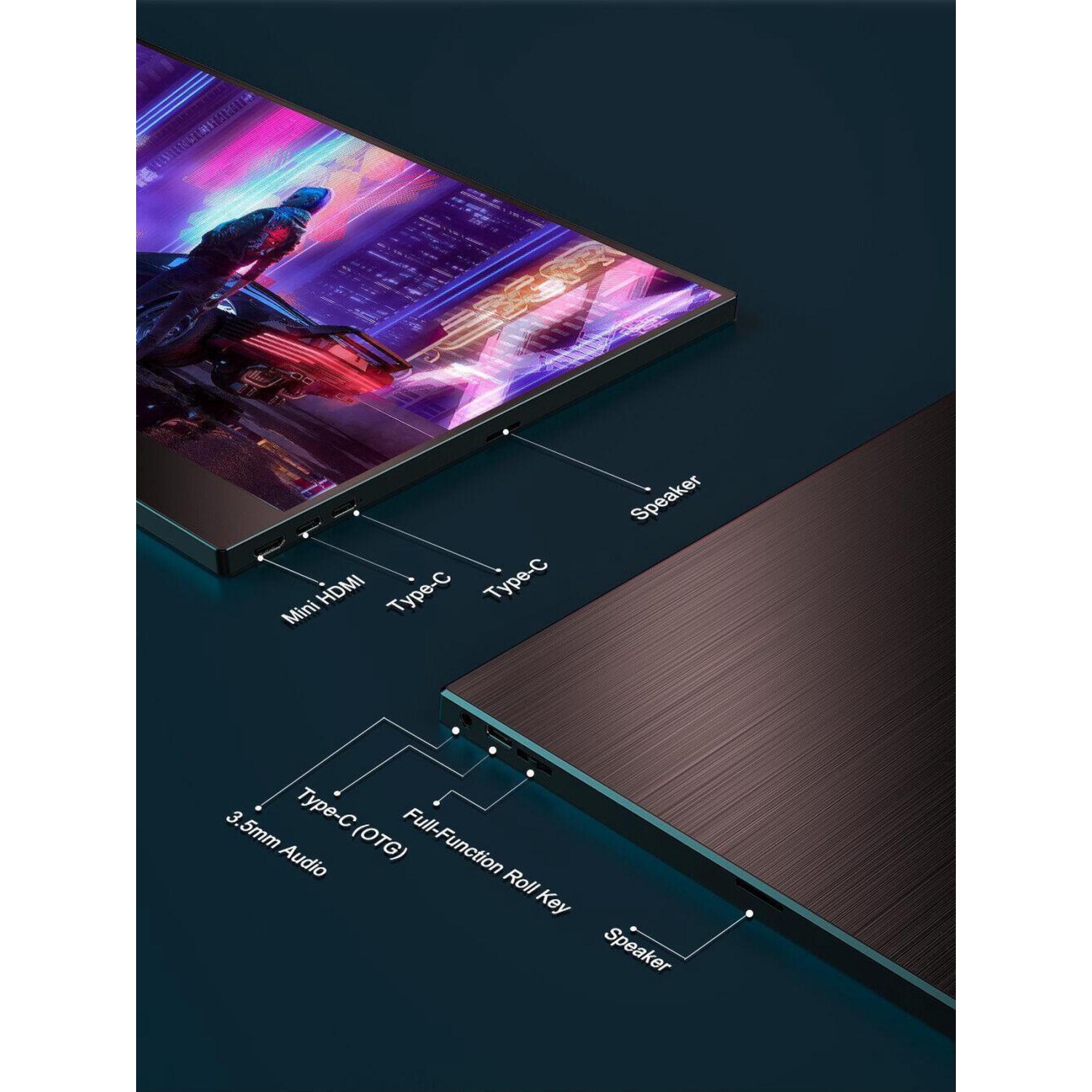 Moniteur portatif tactile UPERFECT 15,6'' Écran HDMI USB C pour ordinateur portable PS6 100% sRVB