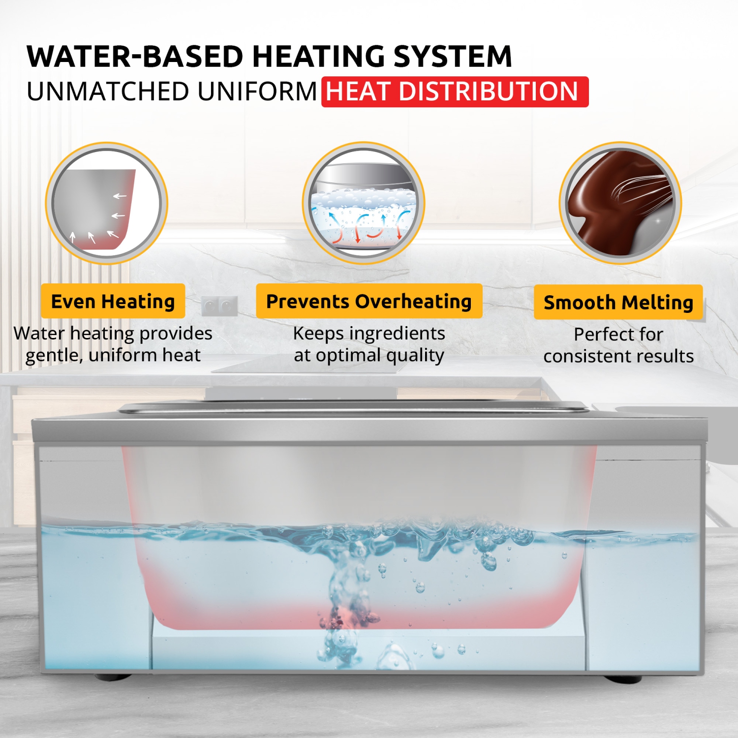 AP-333 Fusible à chocolat | Chauffe-chocolat électrique NUMÉRIQUE | Fondue commerciale en acier inoxydable | 8 casseroles 28,6&nbsp;lb | 110&nbsp;V