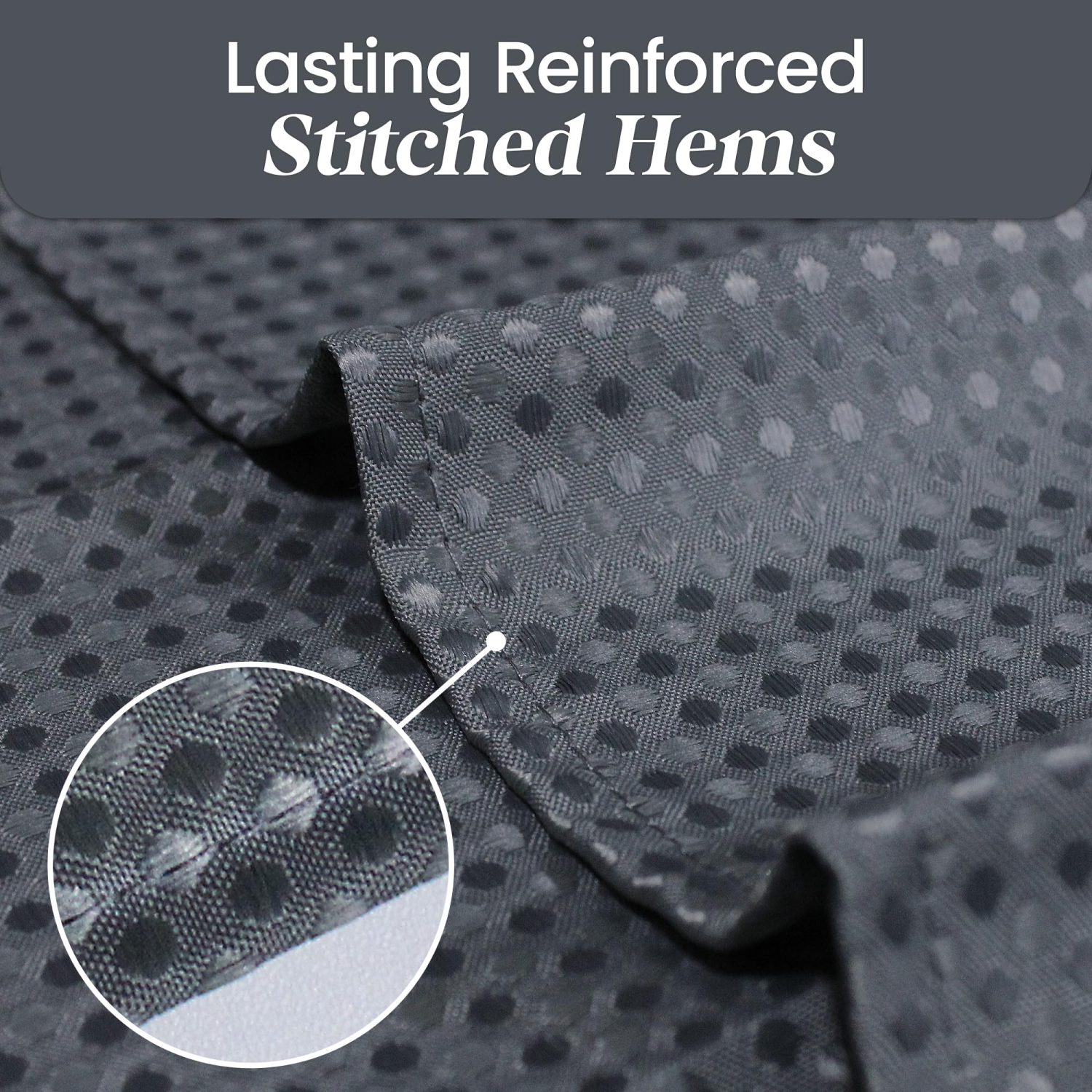 Canadian Linen Hookless Shower Curtains, 72"x72", Mildew Water Resistant Washable Polyester Bathtub Shower Curtains for Bathroom, Grey Waffle Design