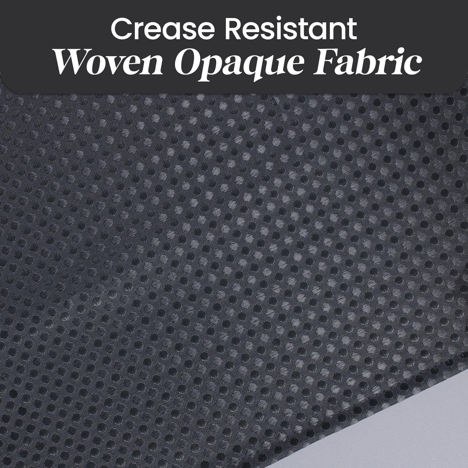 Canadian Linen Hookless Shower Curtains, 72"x72", Mildew Water Resistant Washable Polyester Bathtub Shower Curtains for Bathroom, Black Waffle Design