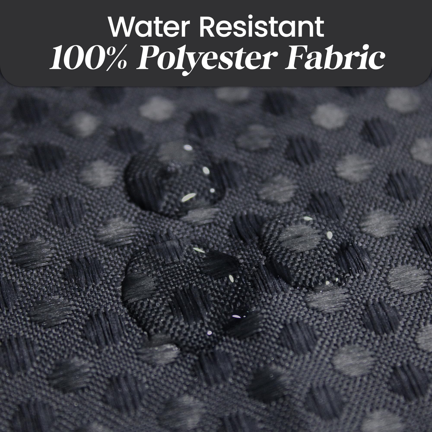 Canadian Linen Hookless Shower Curtains, 72"x72", Mildew Water Resistant Washable Polyester Bathtub Shower Curtains for Bathroom, Black Waffle Design