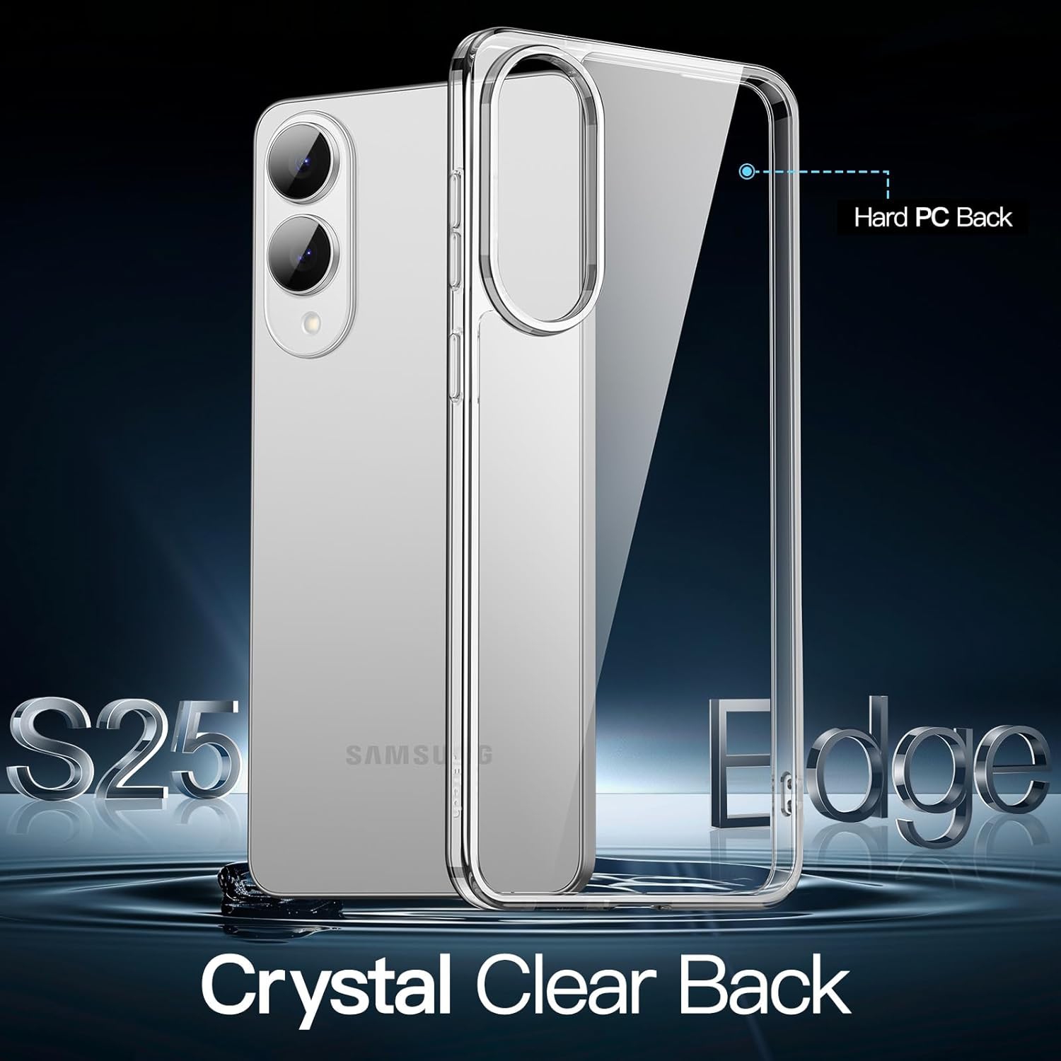 Samsung S25 Edge Clear Case with Shockproof Bumper Durable Transparent Cover with Impact-Resistant Protection