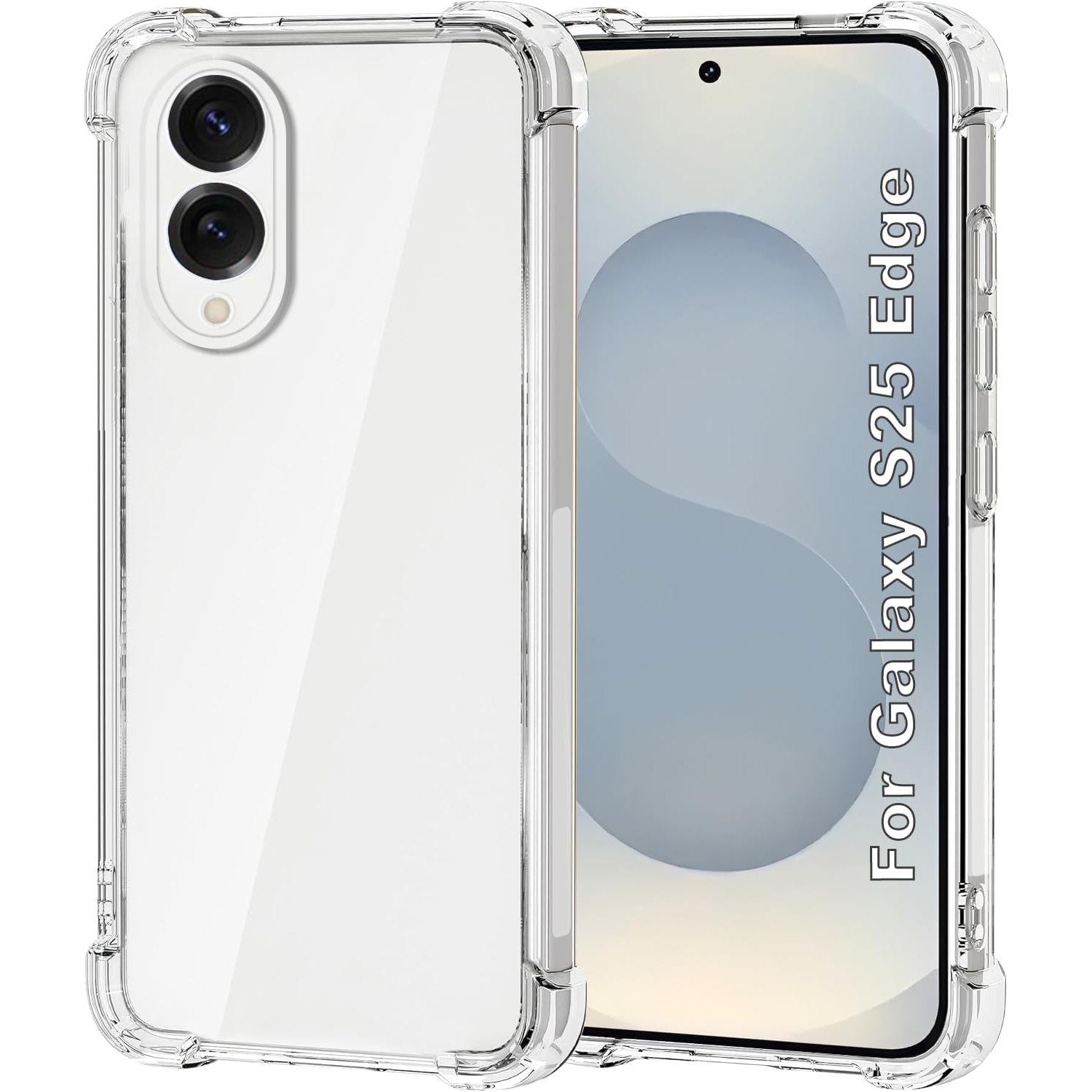 Samsung S25 Edge Clear Case with Shockproof Bumper Durable Transparent Cover with Impact-Resistant Protection