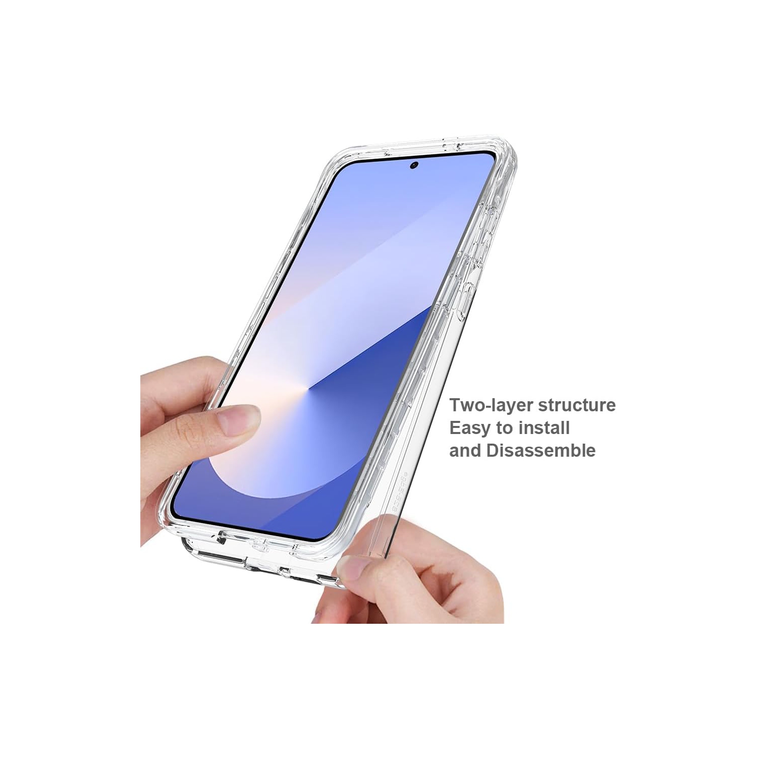 Samsung S25 Edge Clear Case with Shockproof Bumper Durable Transparent Cover with Impact-Resistant Protection