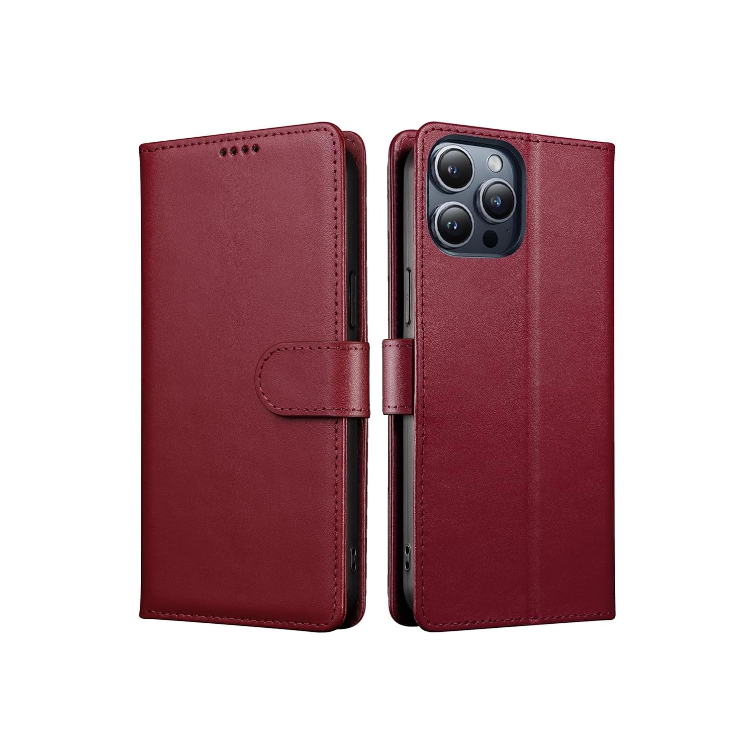 Wallet Case for iPhone 15 Pro Max, Premium PU Leather Flip Folio Case with Card Slot,Stand Holder and Magnetic Closure TPU Shockproof Interior