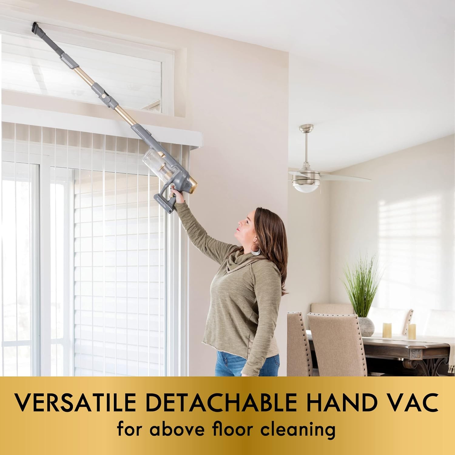 Aspirateur-balai sans fil DS4095 de Kenmore avec rallonge EasyReach, puissance à 2 vitesses, filtre HEPA, lampe frontale LED, se convertit en