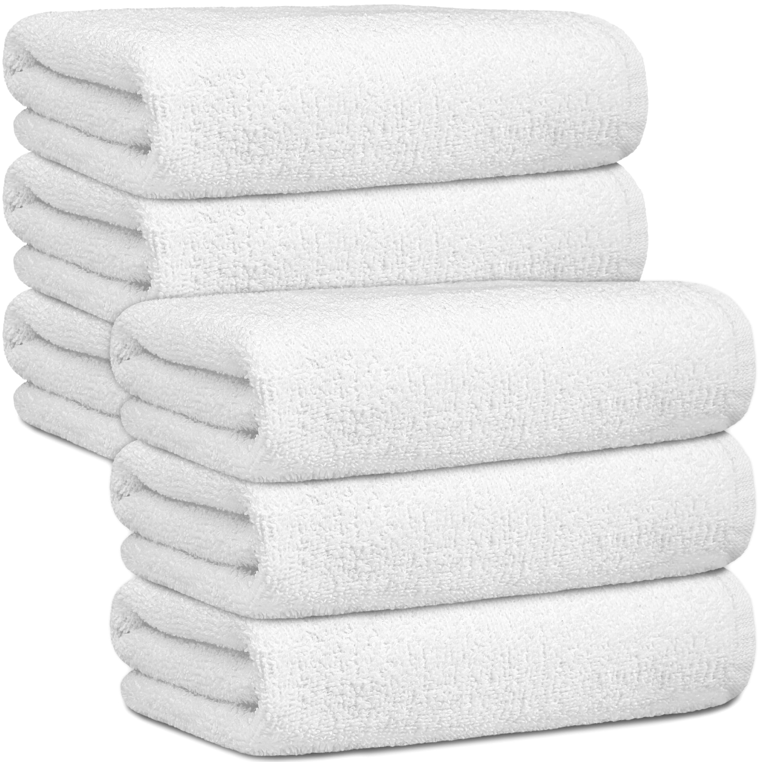 Canadian Linen Basic – Petites serviettes de bain 20 x 40&nbsp;po, léger, séchage rapide, doux, absorbante, coton doux, paq. 6 serviettes de toilette