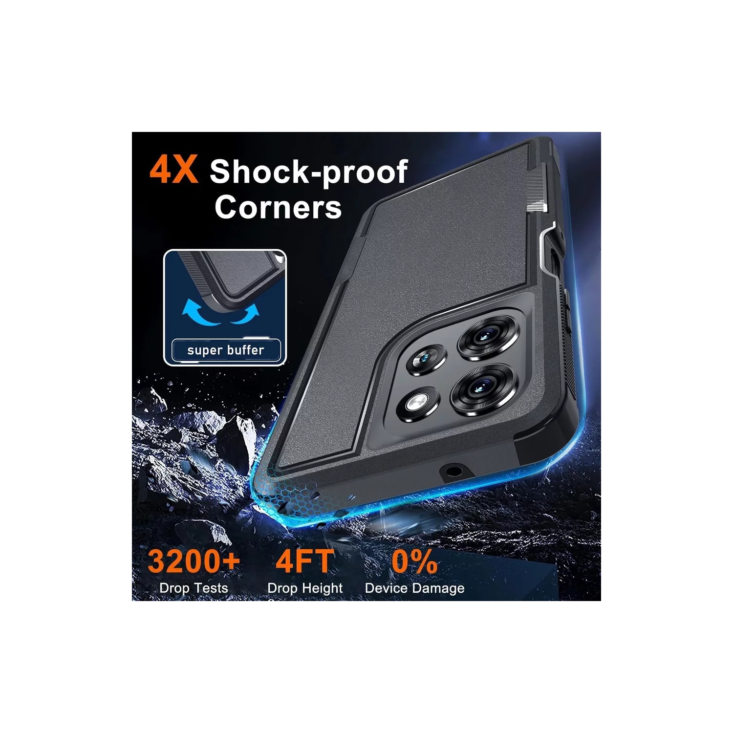 [CS] Étui rigide en caoutchouc robuste double couche pour Motorola Moto G Power 5G 2025, marine