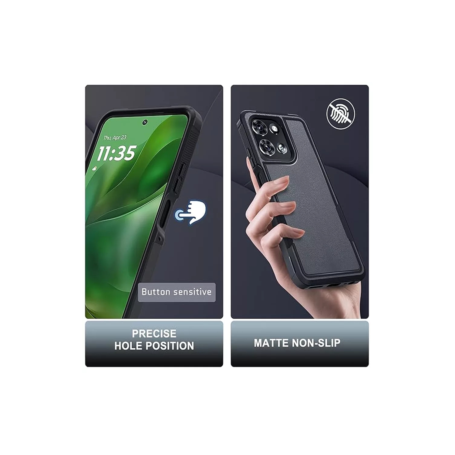 [CS] Étui rigide en caoutchouc robuste double couche pour Motorola Moto G Power 5G 2025, marine