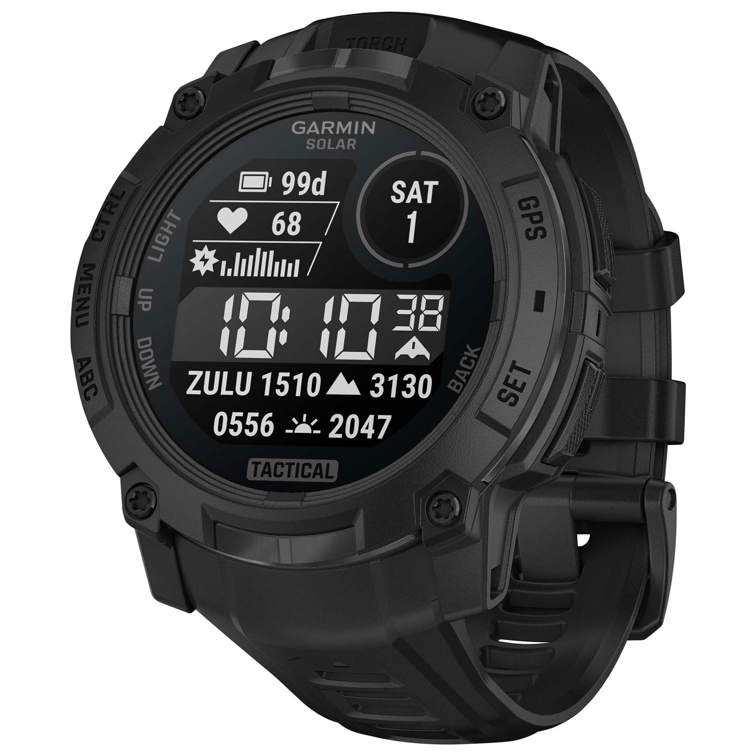 Garmin Instinct 3 Tactique solaire Edition 50mm Smartwatch Bluetooth Multisport - noir