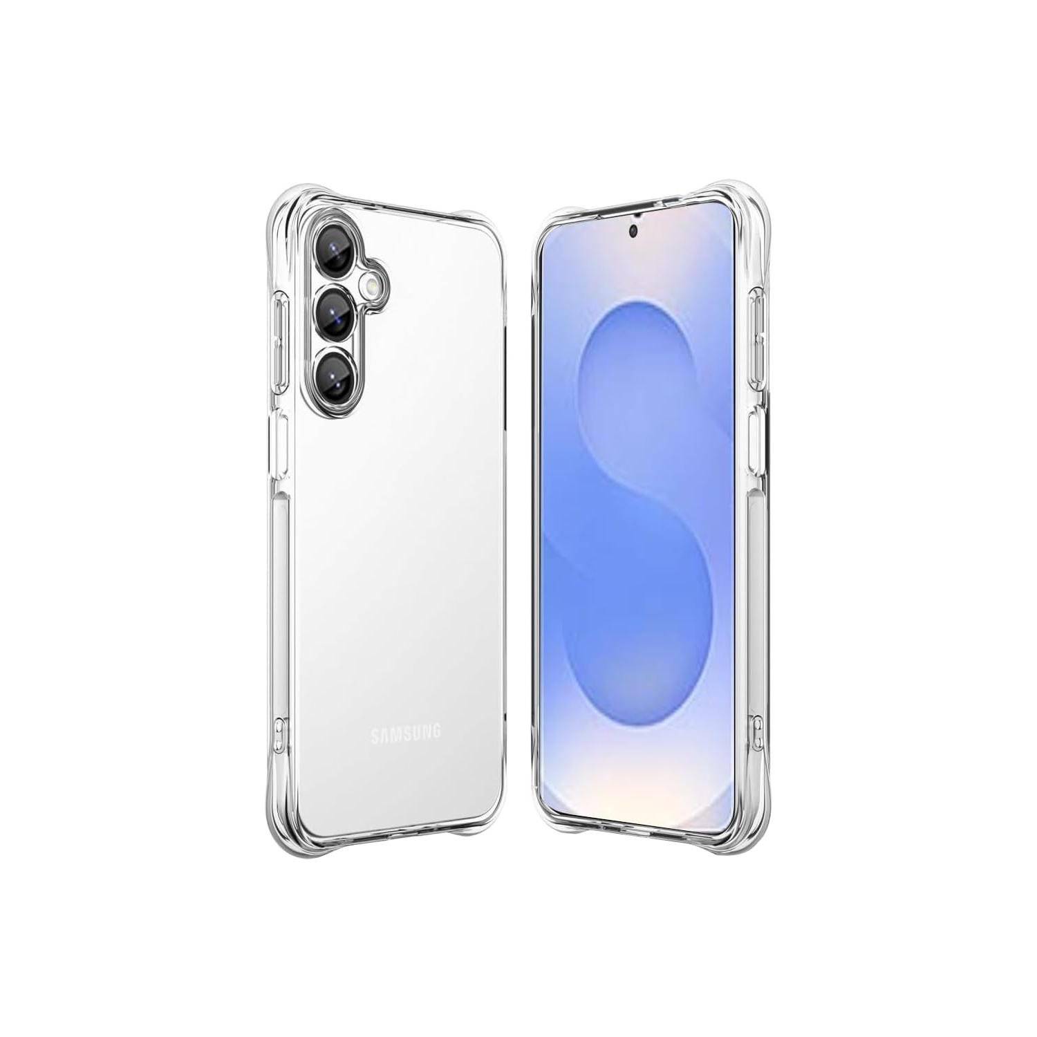 Samsung S25 Clear Case with Shockproof Bumper Durable Transparent Cover with Impact-Resistant Protection