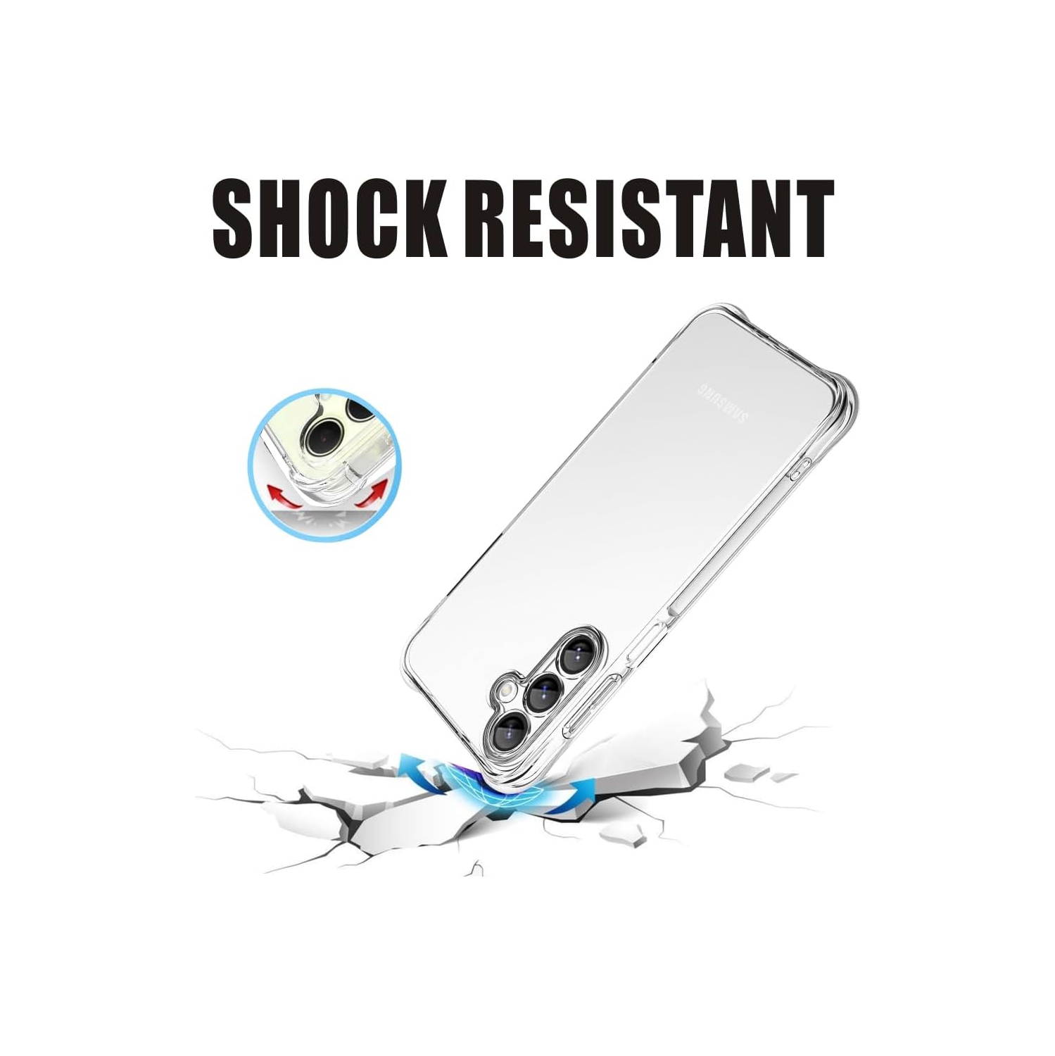 Samsung S25 Clear Case with Shockproof Bumper Durable Transparent Cover with Impact-Resistant Protection