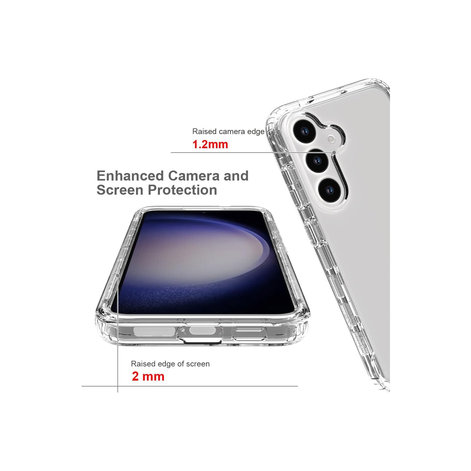 Samsung S25 Clear Case with Shockproof Bumper Durable Transparent Cover with Impact-Resistant Protection