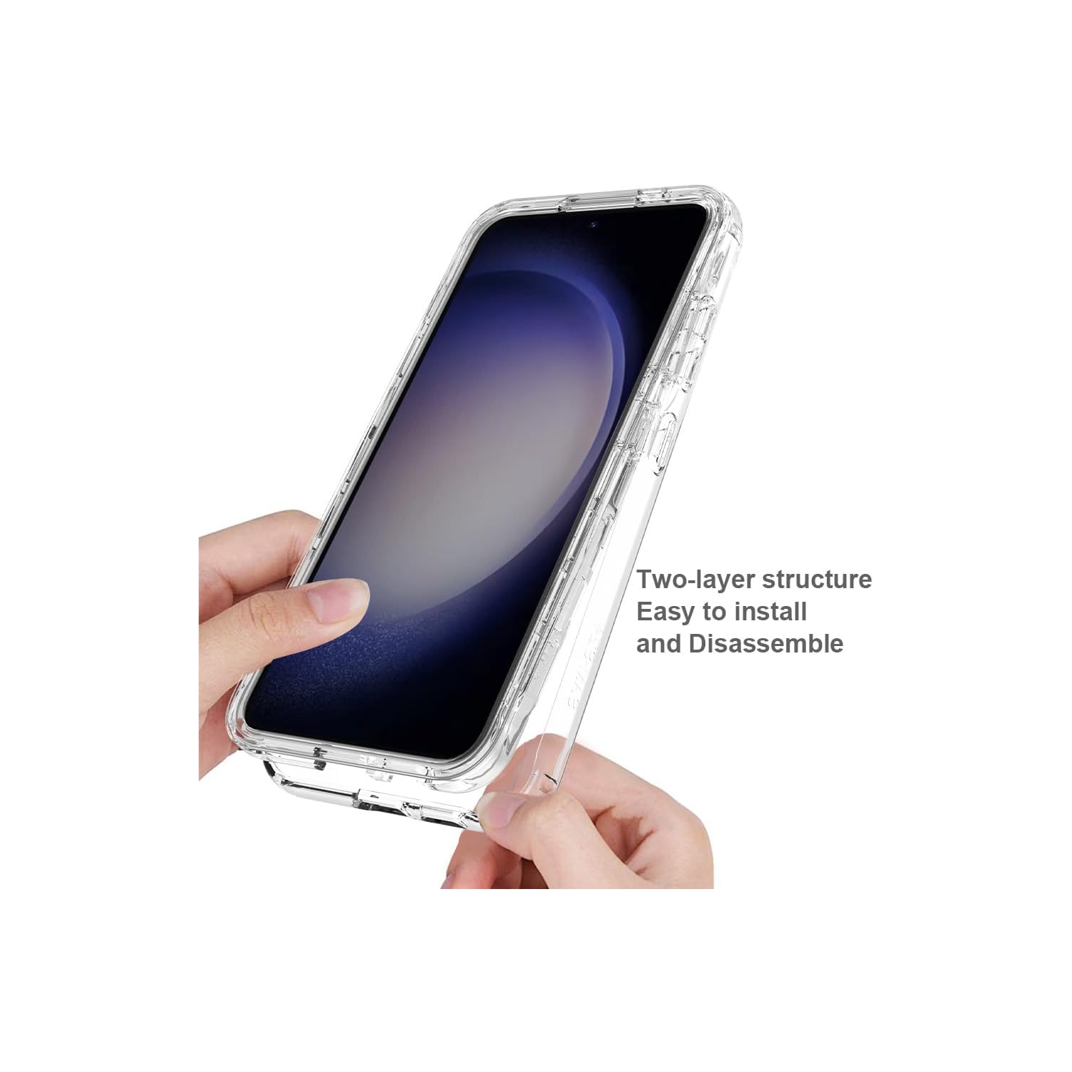 Samsung S25 Clear Case with Shockproof Bumper Durable Transparent Cover with Impact-Resistant Protection