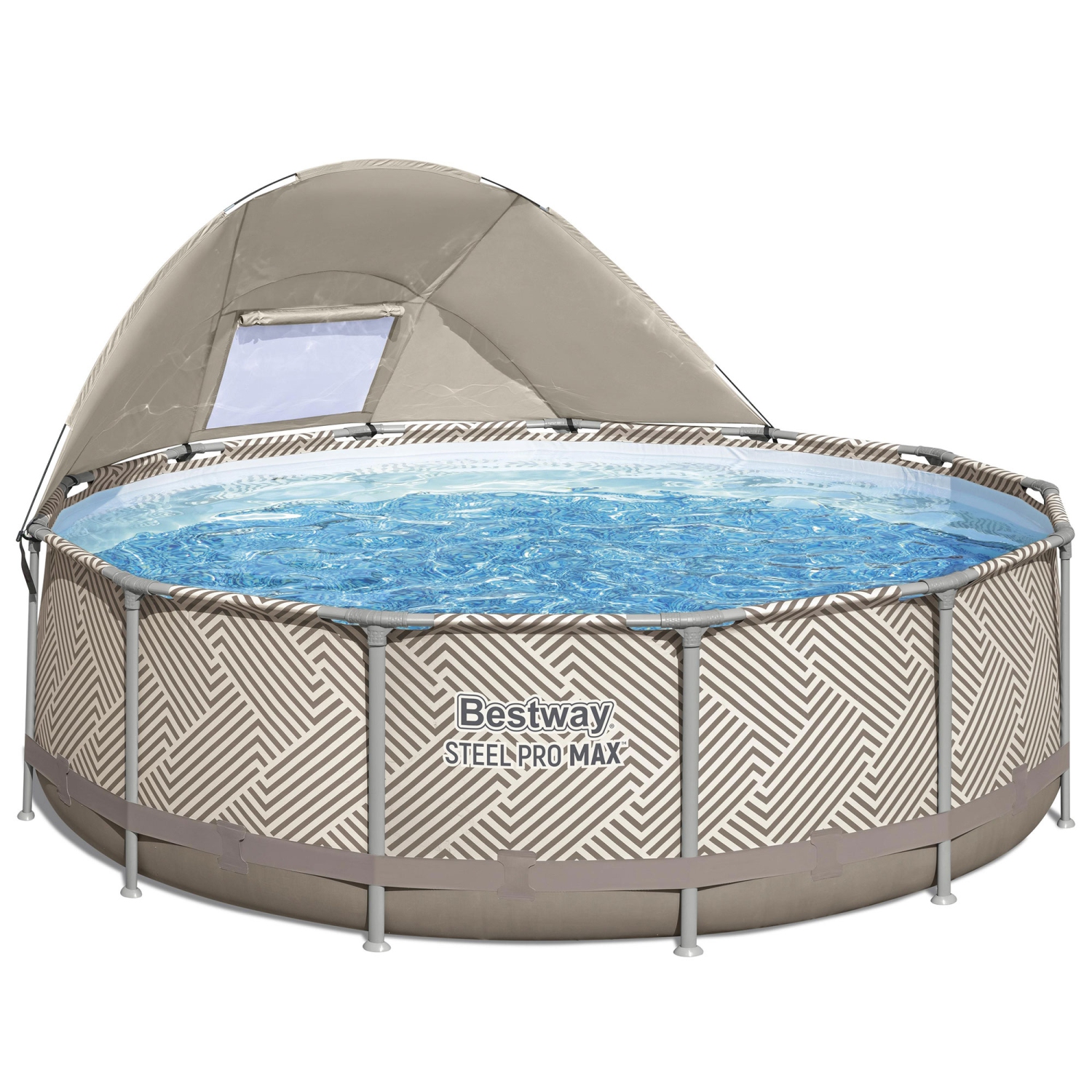 Ensemble de piscine hors-terre ronde 13 pi x 42&nbsp;po Steel Pro MAX de Bestway avec auvent et échelle