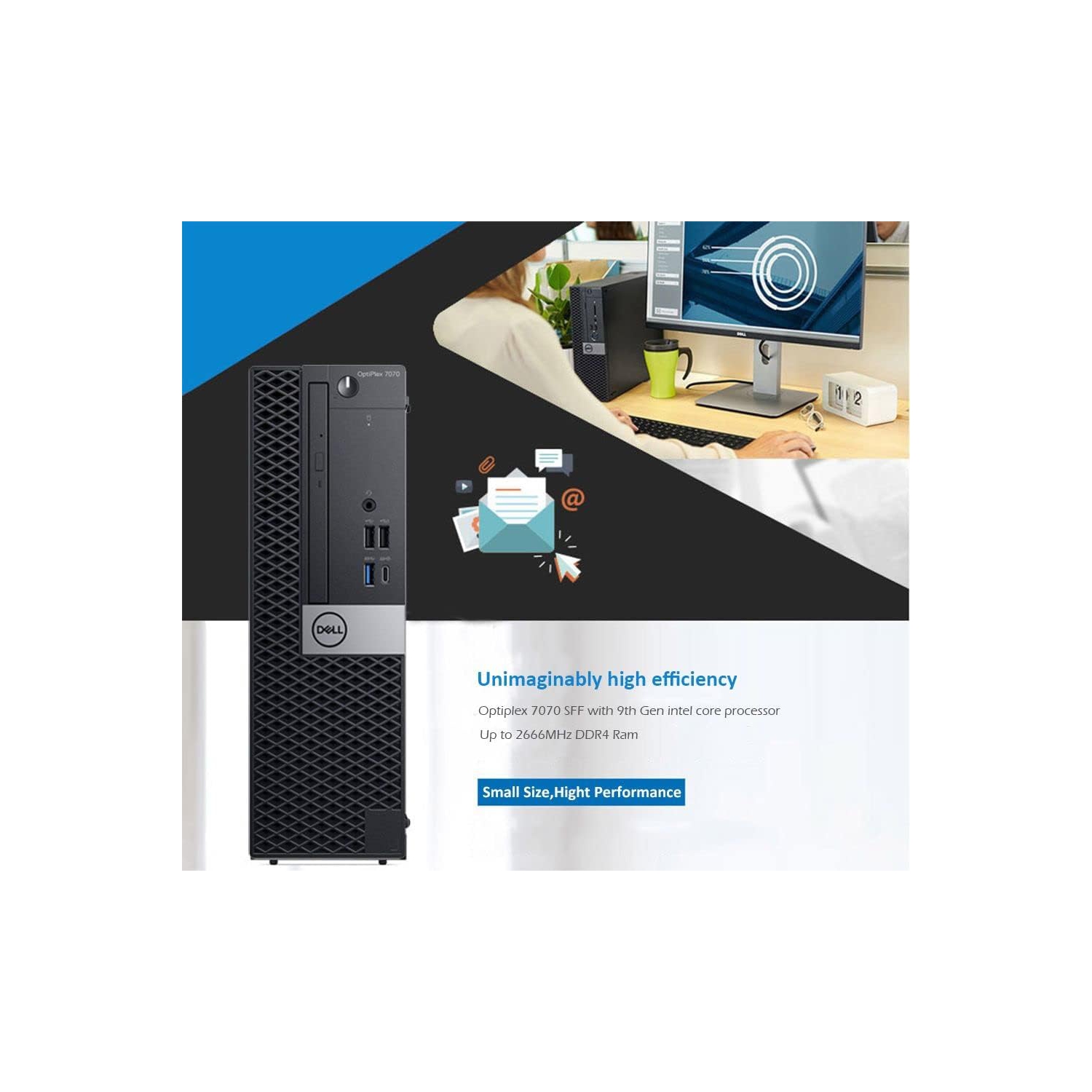 Dell OptiPlex 7070 SFF Desktop | Intel Core i5-9500 | 32GB DDR4 RAM | 512GB NVMe SSD + 1TB HDD | Wi-Fi | BT | HDMI | Windows 11 Pro – (Refurbished