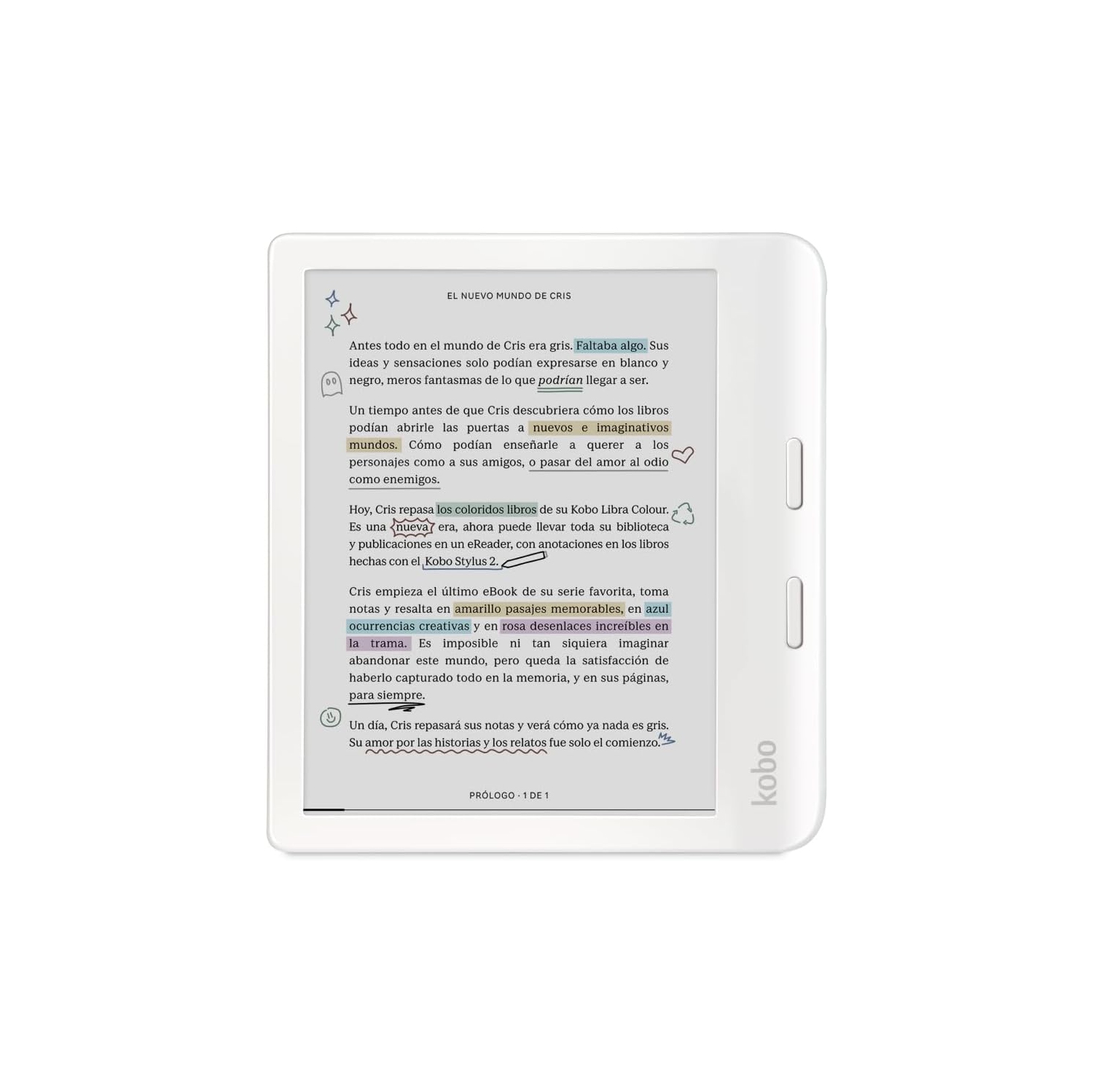 Kobo Libra Colour 7" eReader with Colour E Ink Display – White
