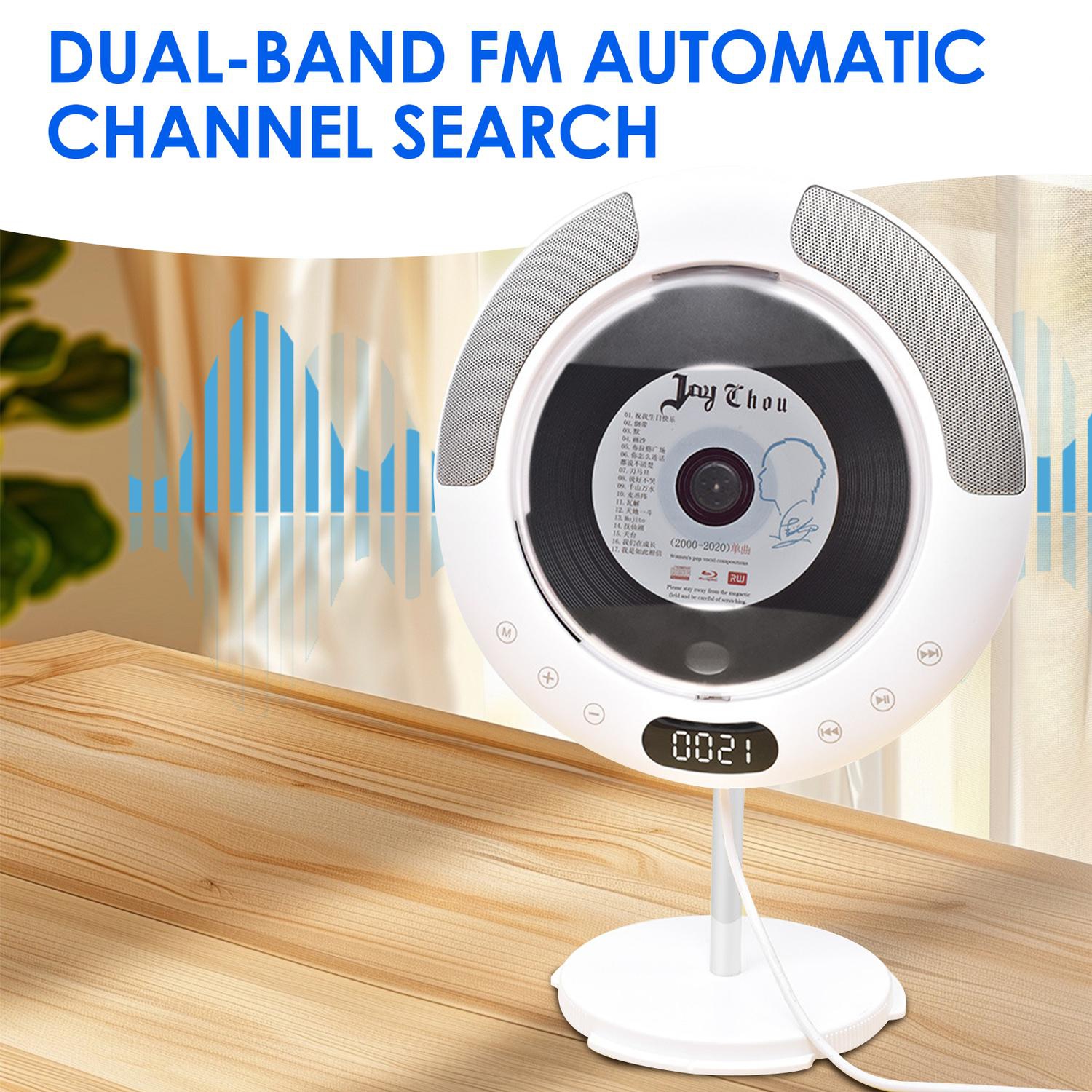 CD Player Portable, Rechargeable CD Player with Built-in Speakers,Bluetooth &FM Radio,Wall CD Player for Home, Car and Outdoors with Remote Control