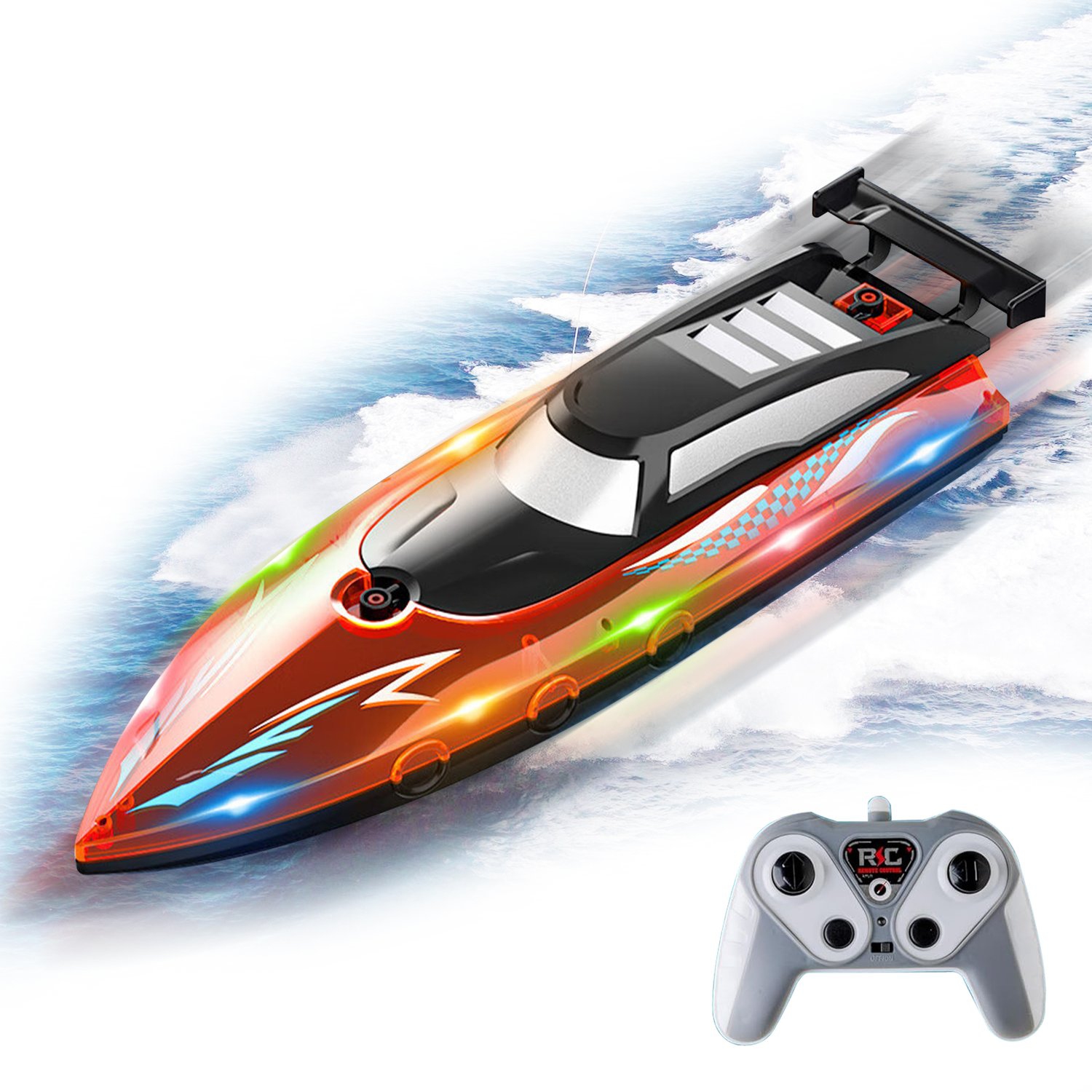 RC Boat Remote Control Boats for Pools Lakes for Boys Girls 4-12 Years（RED)