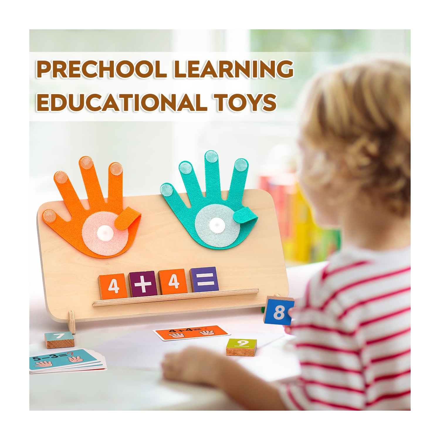 Jouets éducatifs Finger Counting, jouets d'apprentissage préscolaires Montessori pour garçons et filles de 2 à 4 ans