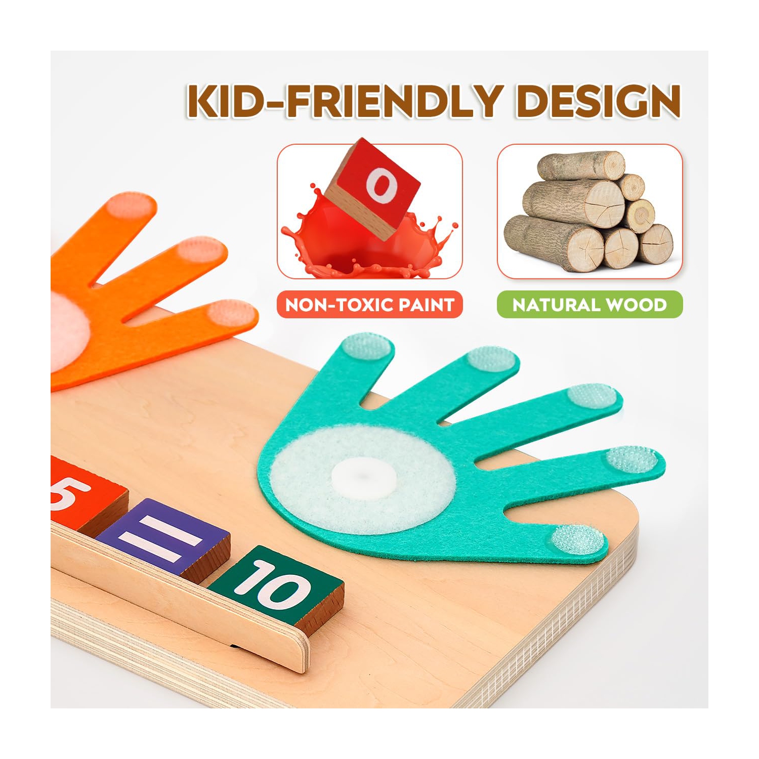 Jouets éducatifs Finger Counting, jouets d'apprentissage préscolaires Montessori pour garçons et filles de 2 à 4 ans