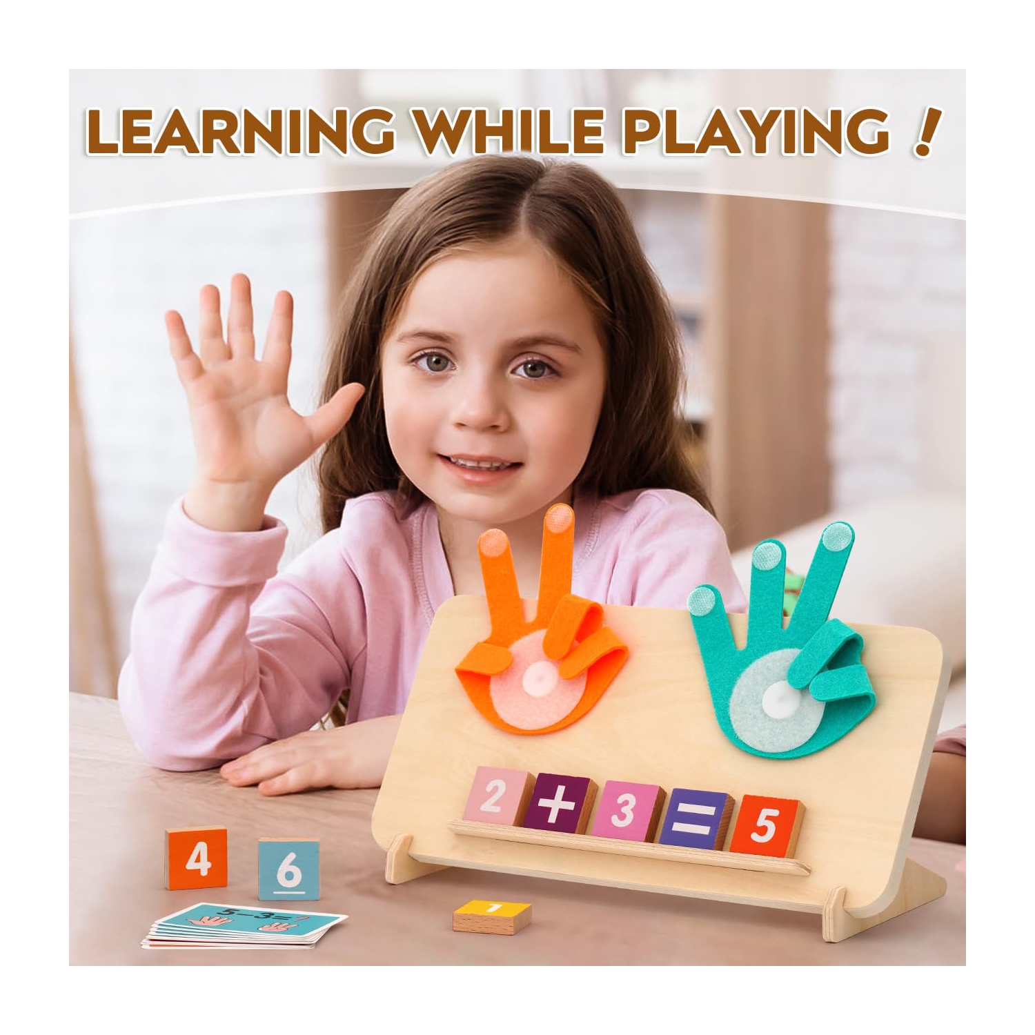 Jouets éducatifs Finger Counting, jouets d'apprentissage préscolaires Montessori pour garçons et filles de 2 à 4 ans