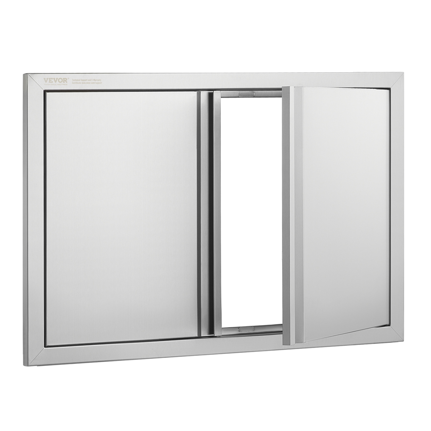 VEVOR 28W x 19H Inch BBQ Access Door, Double Outdoor Kitchen Door, Stainless Steel Flush Mount Door, Wall Vertical Door with Recessed Handles , for