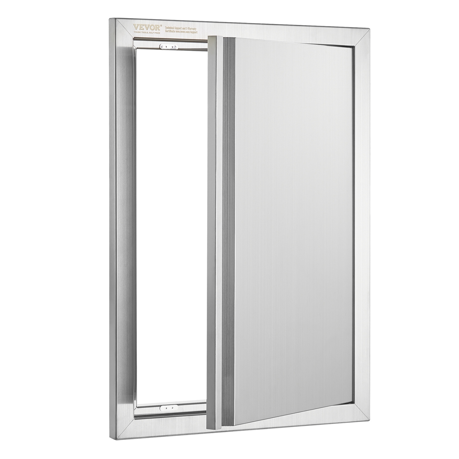 VEVOR 17W x 24H Inch BBQ Access Door, Single Outdoor Kitchen Door, Stainless Steel Flush Mount Door, Wall Vertical Door with Recessed Handle, for BBQ