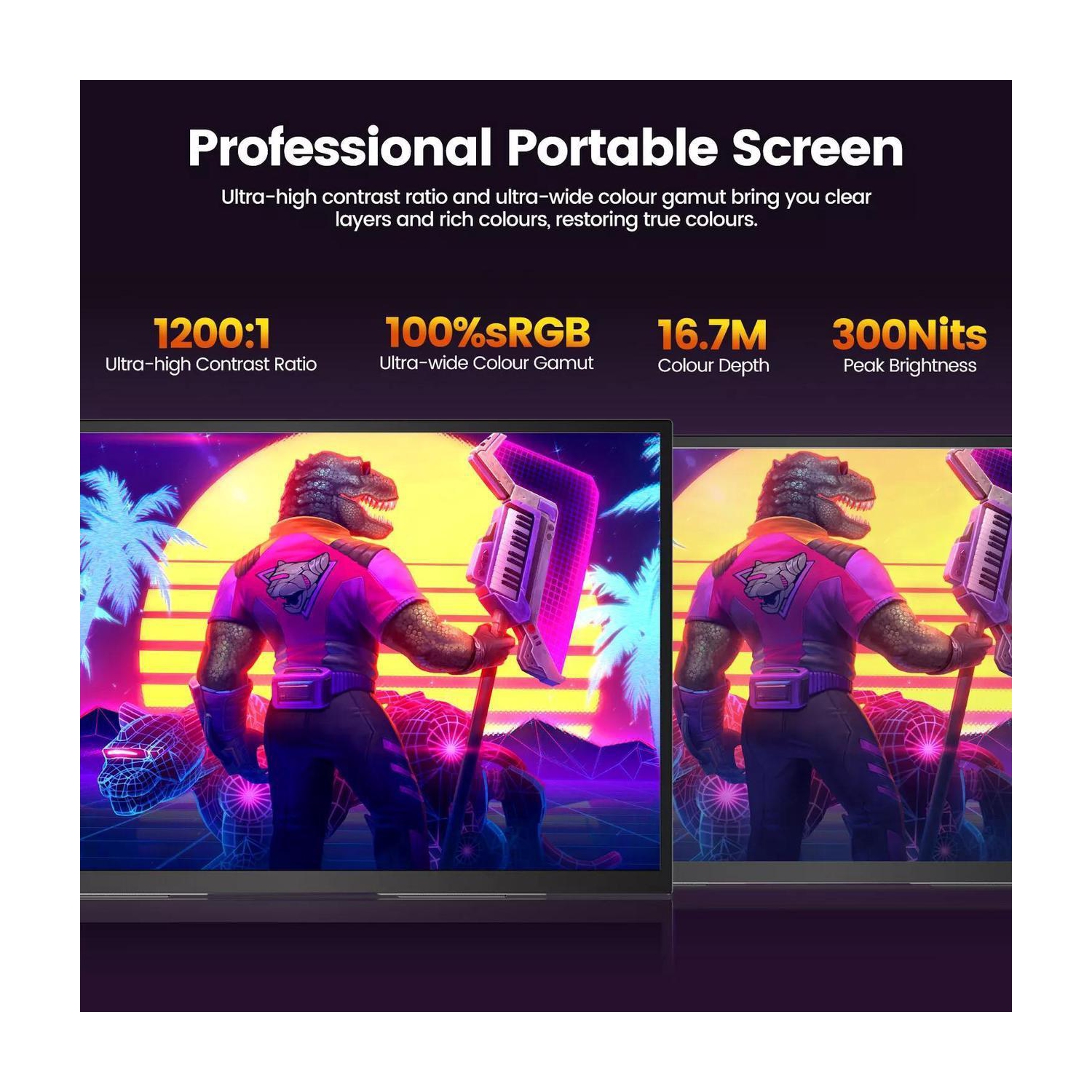 UPERFECT 120Hz Gaming Monitor 18.5" 1920x1080 Portable Monitor USB-C Monitor Freesync Gaming Screen For Xbox PS 5