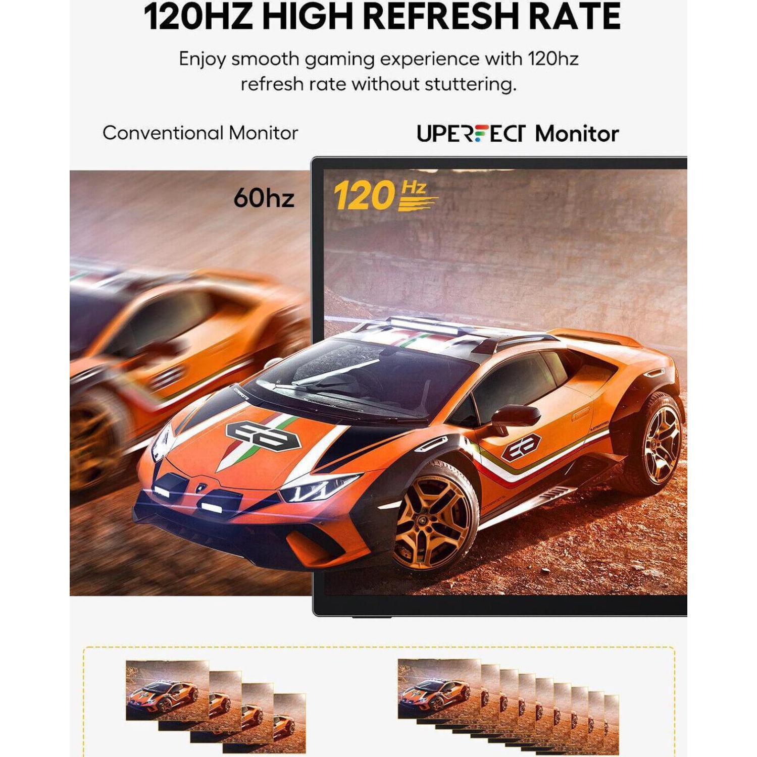 Moniteur portatif UPERFECT écran tactile 18,5&nbsp;po 120HZ 100% sRVB FHD FreeSync HDR IPS avec VESA et support 180° Écran de jeu réglable ultramince