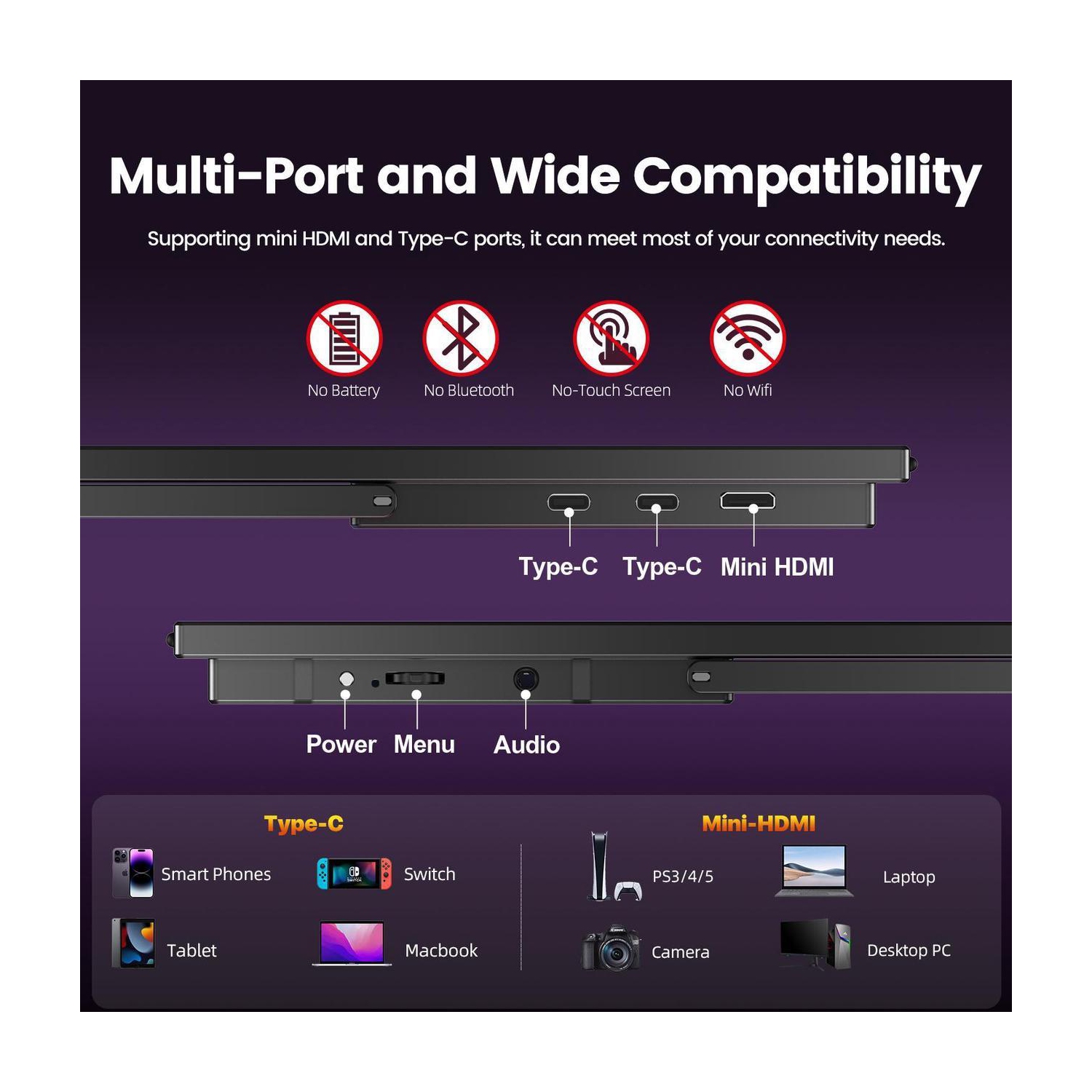 UPERFECT 18.5" 120Hz FreeSync Portable Monitor, 1080P 100% sRGB FHD IPS HDR Gaming Display with VESA & Stand, Ultra-Slim & Lightweight Frameless