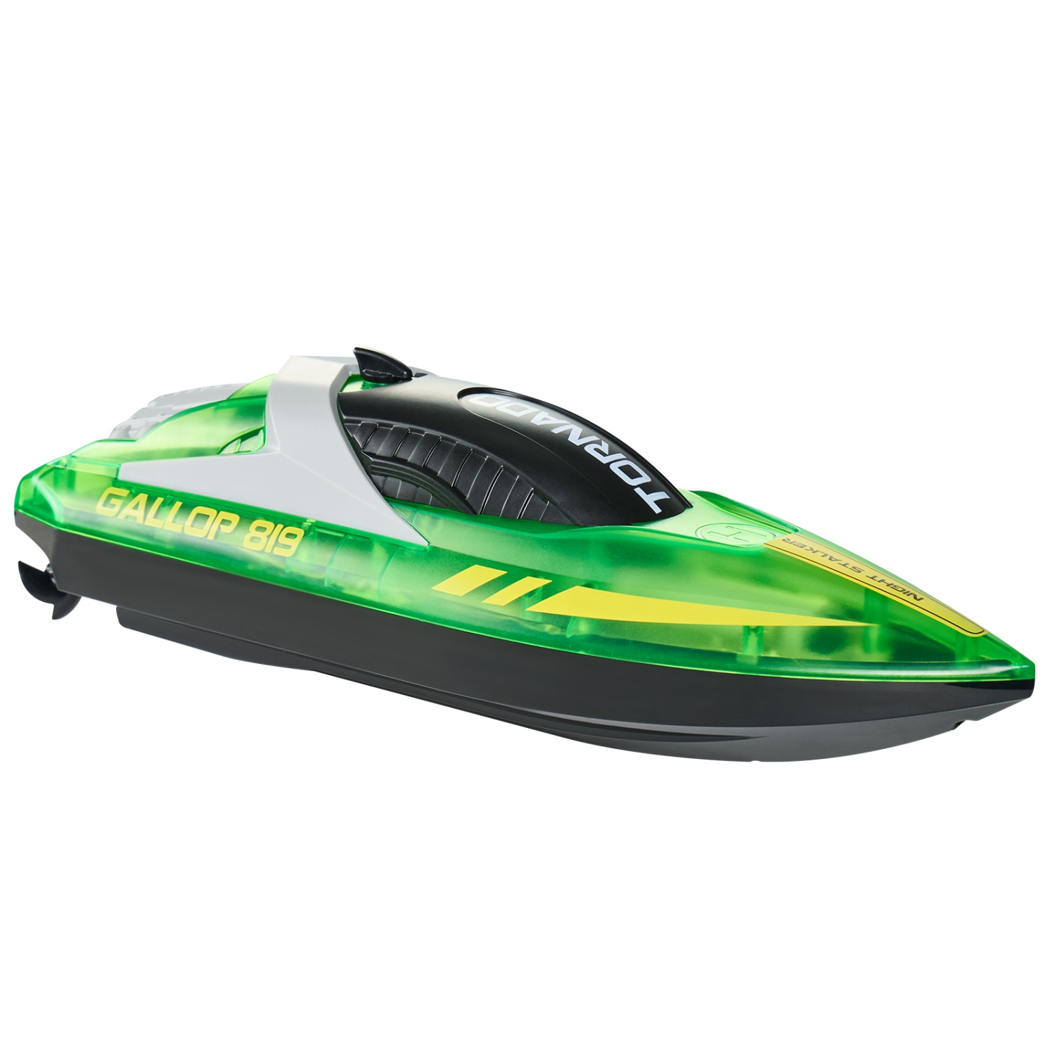 VEVOR 2.4GHz 12 km/h RC Boat,Remote Control Boat for Pools & Lakes, Racing Boat with LED Light, 2 Rechargeable Batteries, Whole Body Waterproof,