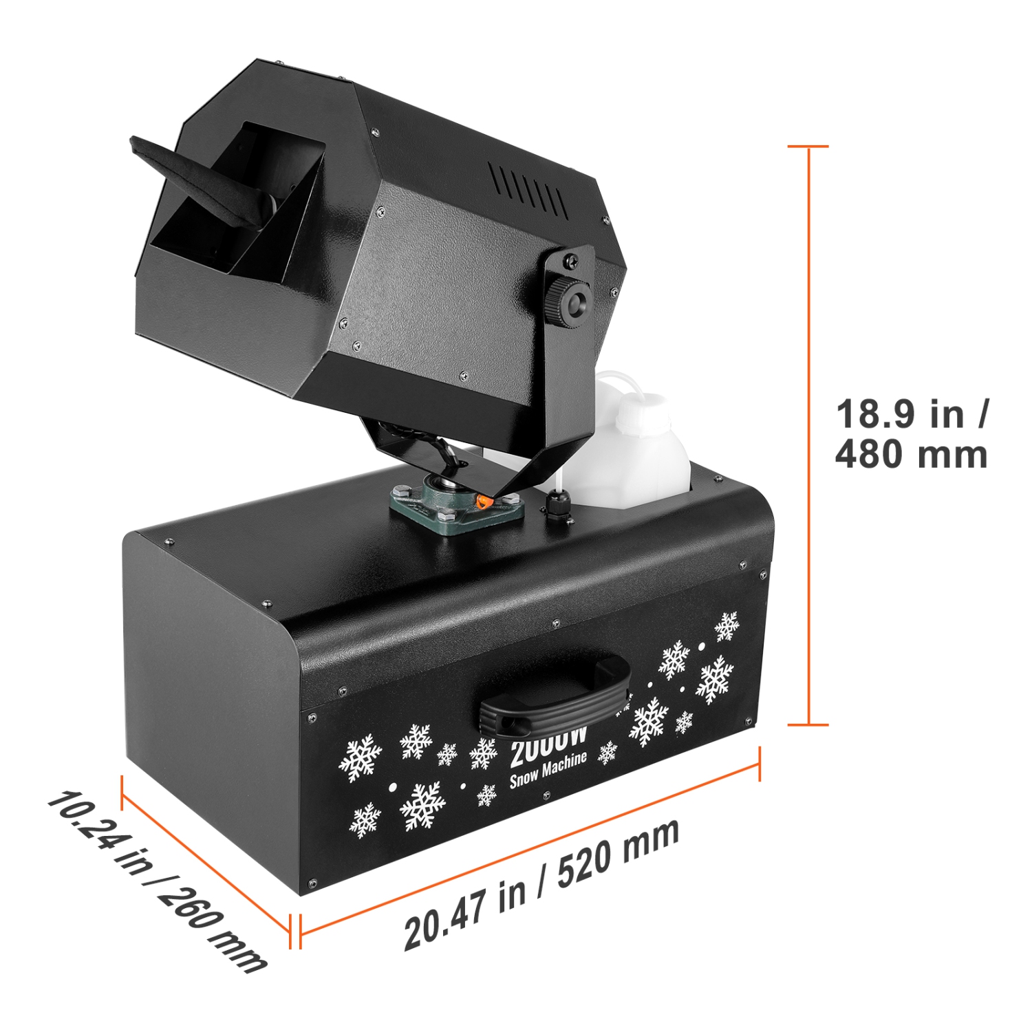 Machine à neige VEVOR 2000&nbsp;W, grande puissance de 70㎡ Machine à neige à large couverture avec 2 télécommandes de commande, machine à mousse à