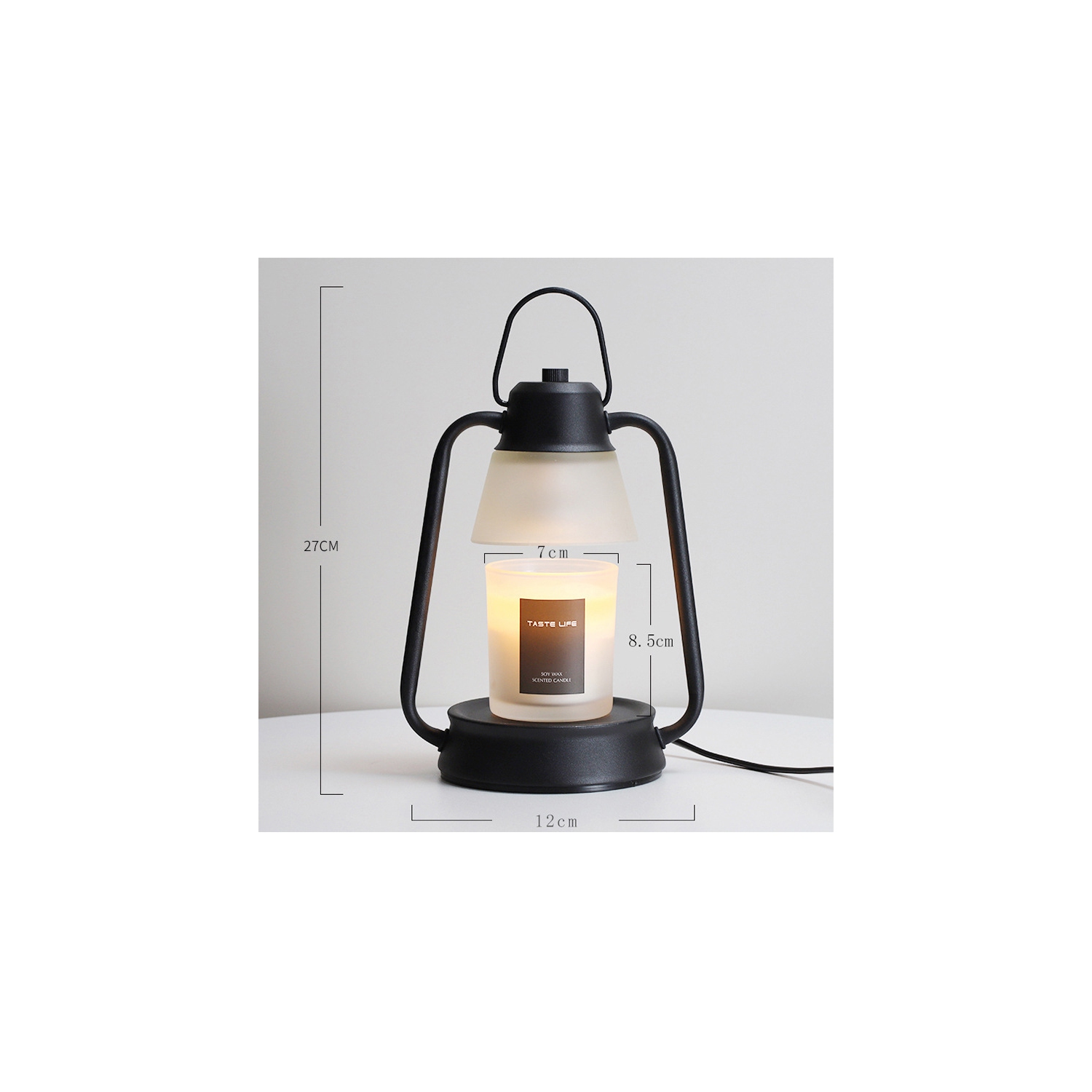 Lampe chauffante pour bougie avec minuterie pour bougie chauffe-bougie à intensité réglable - Noir