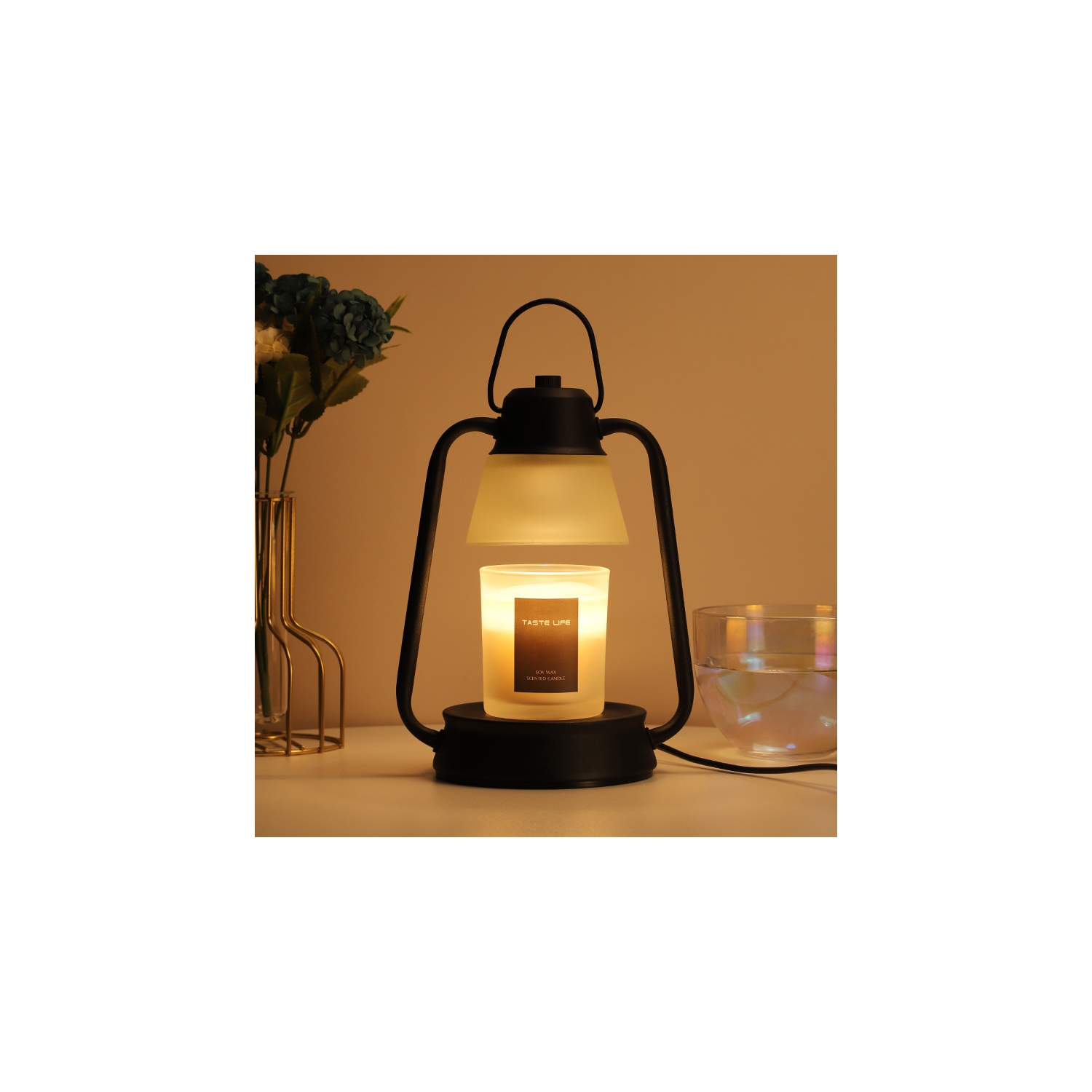 Lampe chauffante pour bougie avec minuterie pour bougie chauffe-bougie à intensité réglable - Noir
