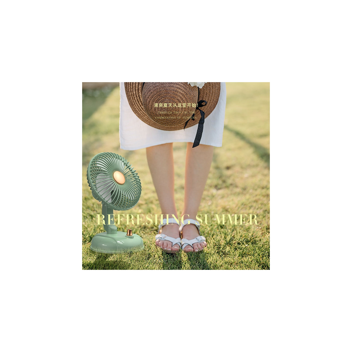 Portable Desktop Fan Table Retro Fan Rechargeable Desk Fan