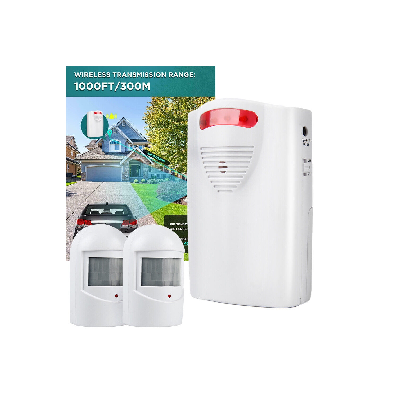 Wireless Motion Sensor Alarm System Driveway Alarm Alert Security Indoor Infrared Wireless Doorbell Reminder Alarm