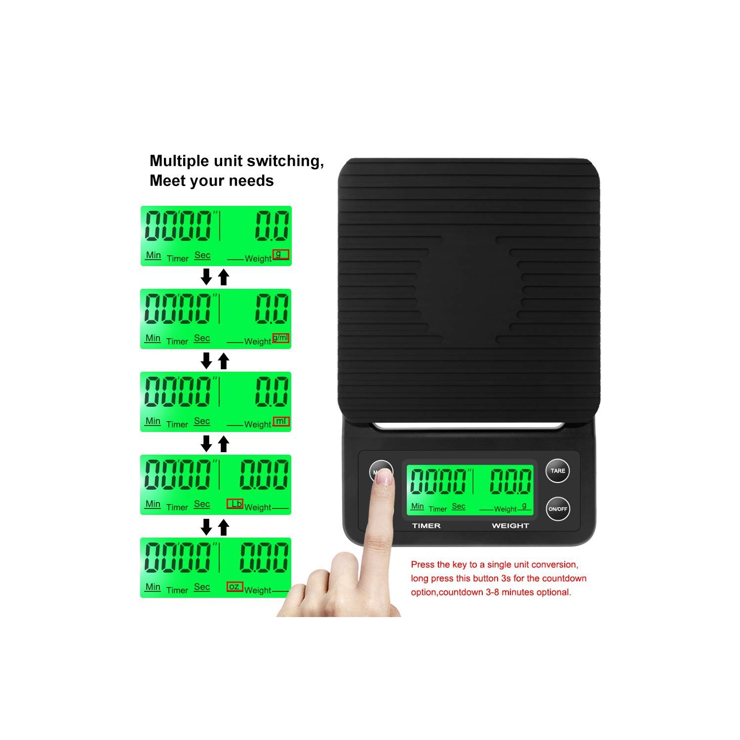 Pèse-personne à espresso avec minuterie