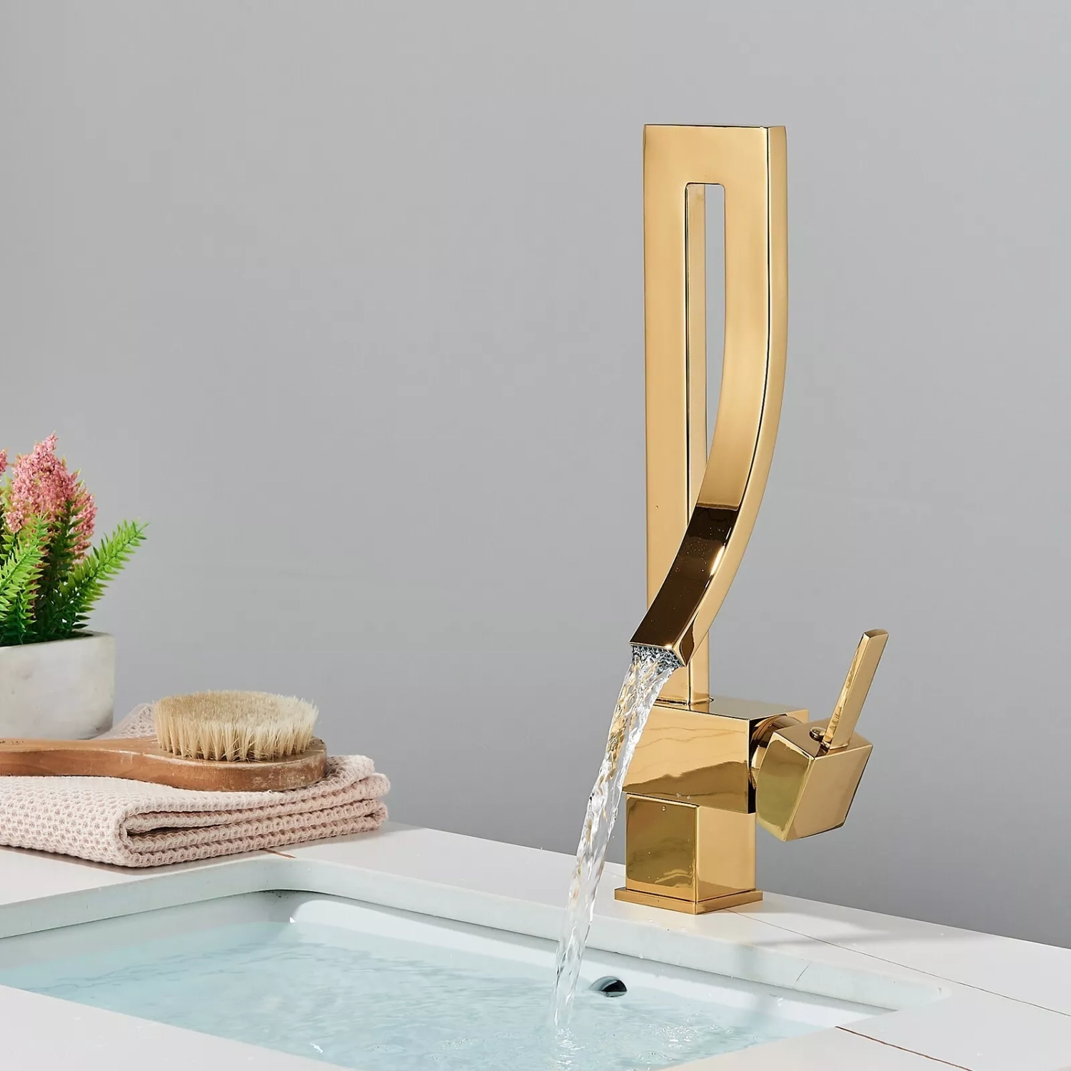 Robinet de salle de bain, or brossé, robinet de lavabo, or, robinet de lavabo, robinet de lavabo, robinet d'évier, poignée simple