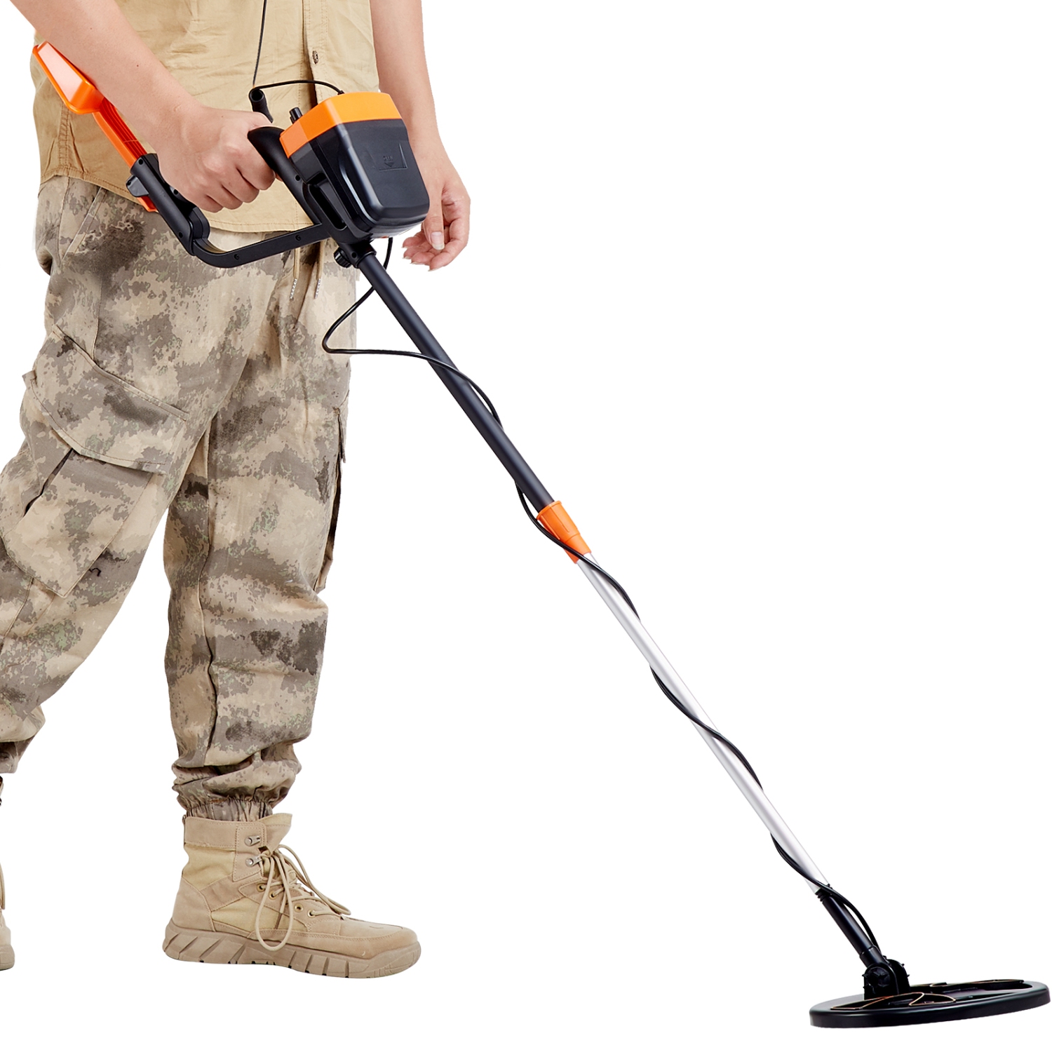 Détecteur de métaux VEVOR pour adultes et enfants, bobine de recherche étanche de 8&nbsp;po avec pointeur haute précision, détecteur doré réglable de