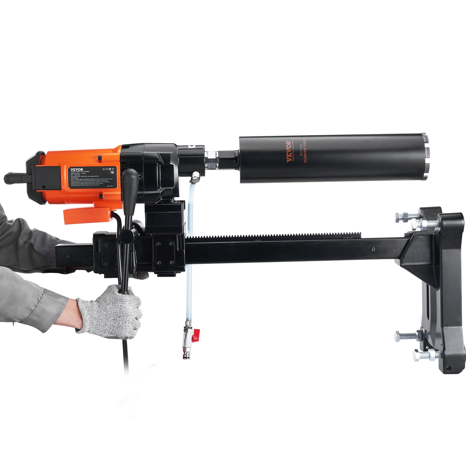 Bâti de perceuse humide pour béton VEVOR 10&nbsp;po avec roues en support, filetage 750&nbsp;tr/min Speed & 1-1/4&nbsp;po et poignée de levage,